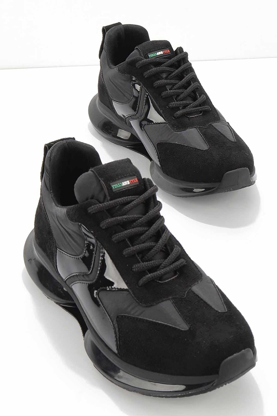 Bambi Siyah Siyah Süet  Kadın Sneaker K01791081702