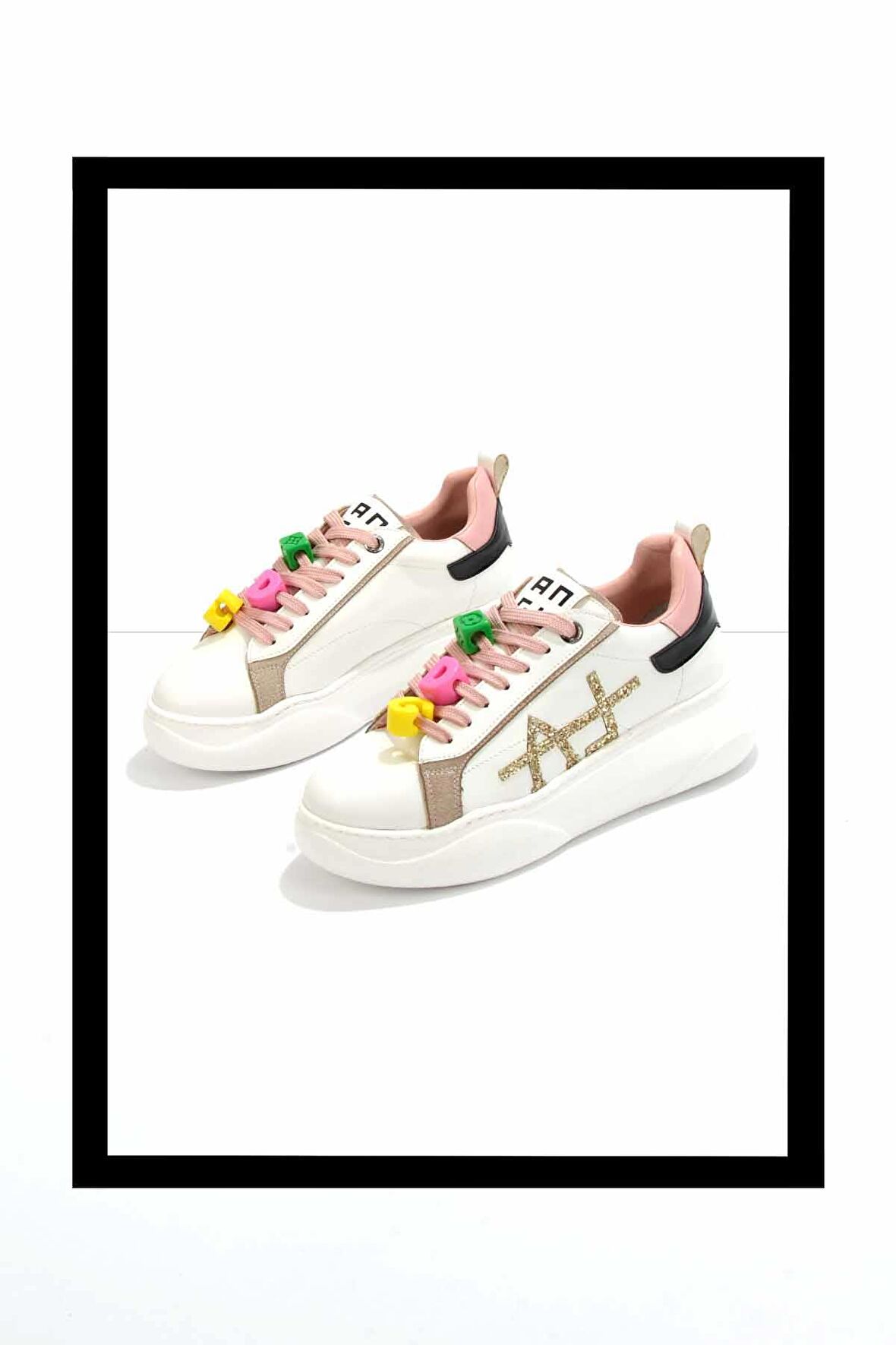 Beyaz Siyah  Kadın Sneaker K01791071809