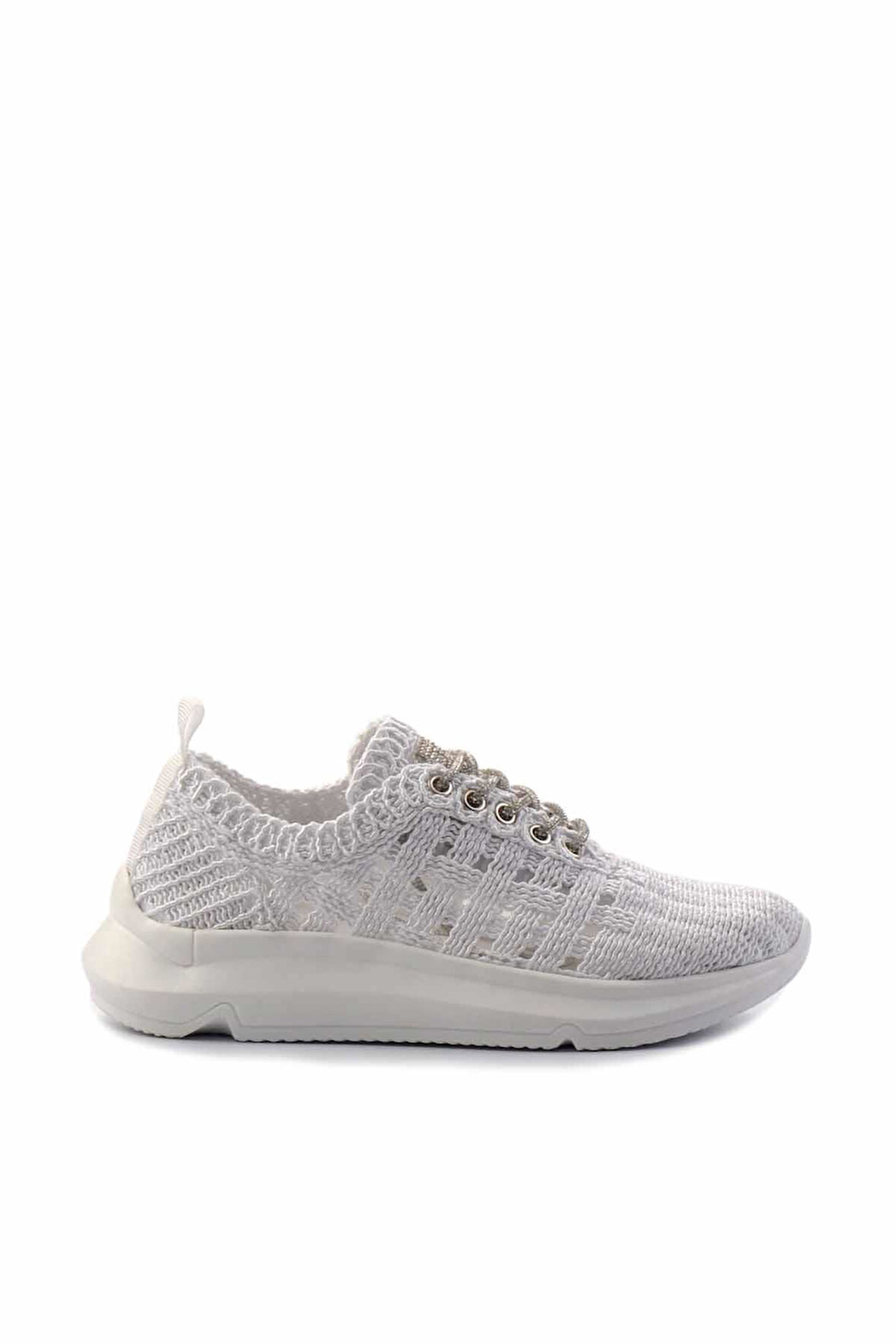 Beyaz Lame  Kadın Sneaker K01792015116