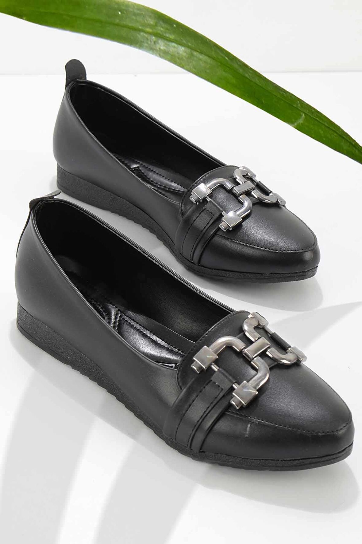 Bambi Siyah  Kadın Loafer Ayakkabi K01823020309