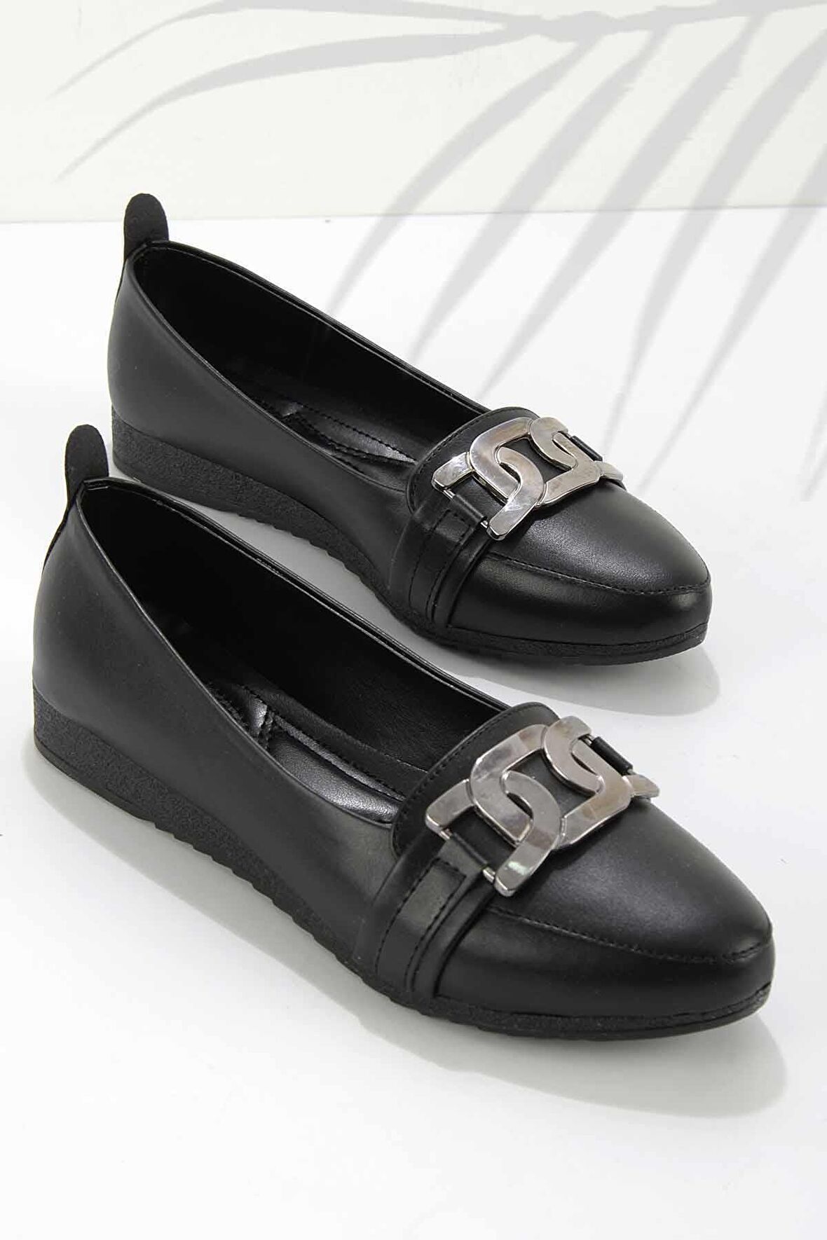 Bambi Siyah  Kadın Loafer Ayakkabi K01823020609