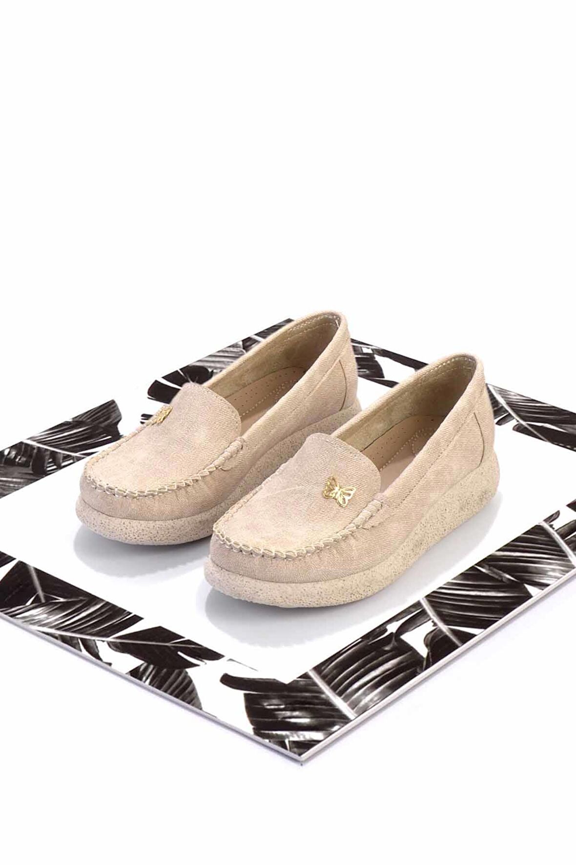 Bej Nubuk  Kadın Loafer Ayakkabı K01823016001