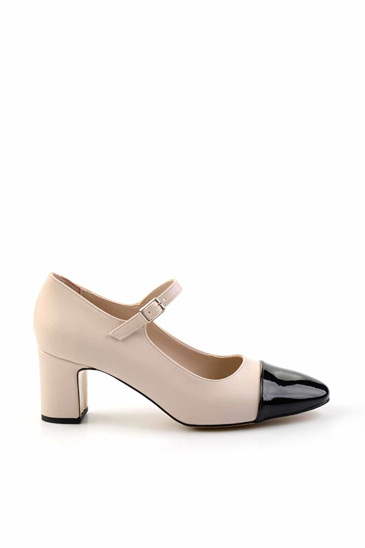 Bej Siyah  Kadın Klasik Topuklu Ayakkabı K01828336009