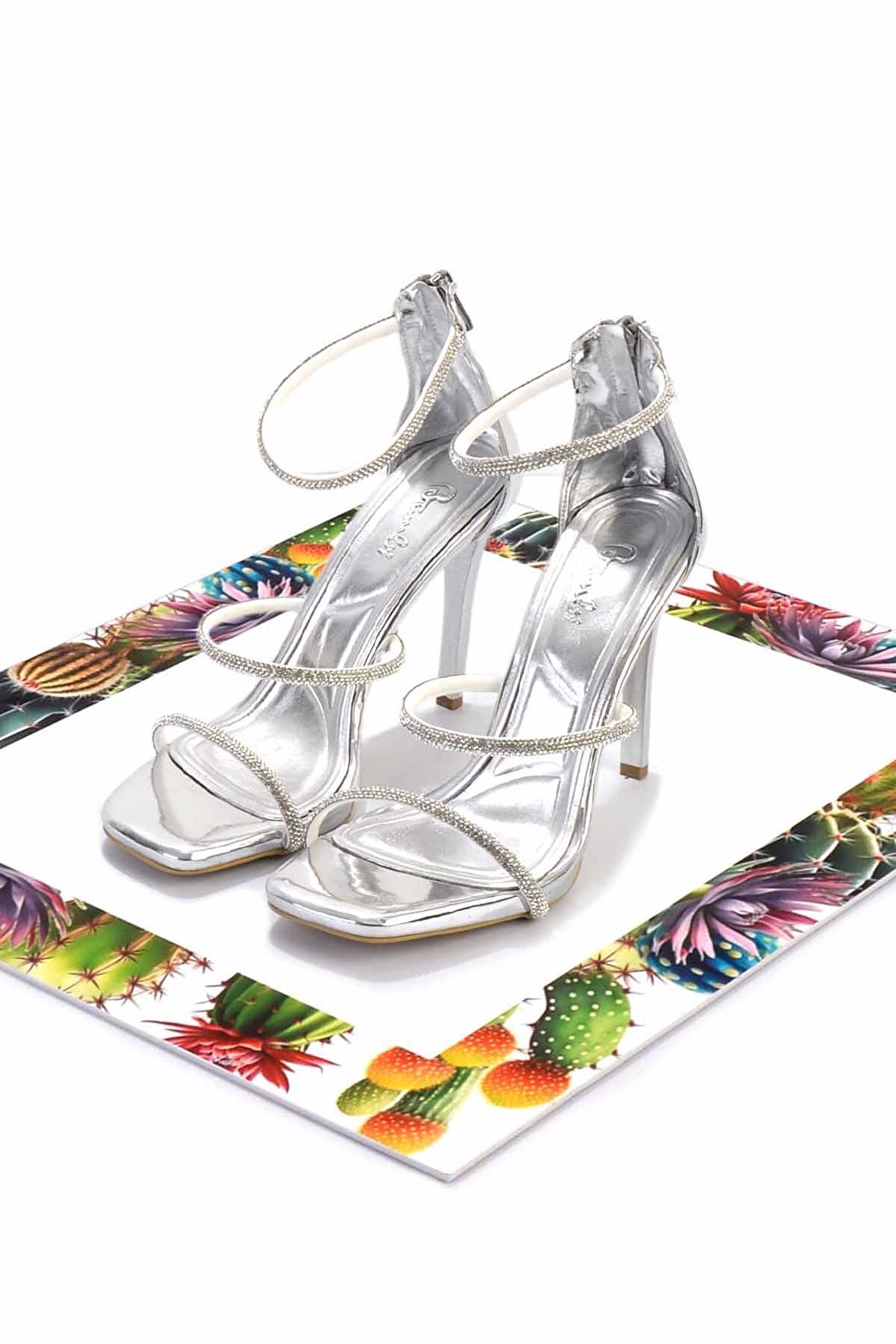 Lame Ayna  Kadın Abiye Ayakkabı K01842762139