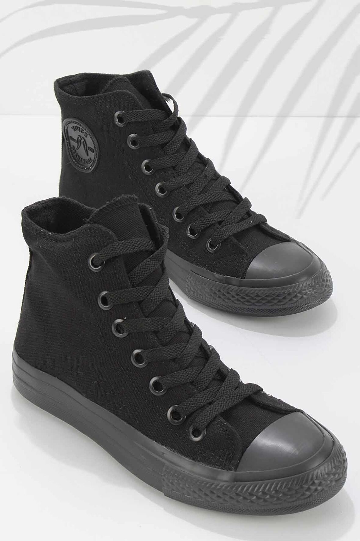 Bambi Siyah Siyah Keten  Kadın Casual Ayakkabi K01878010018