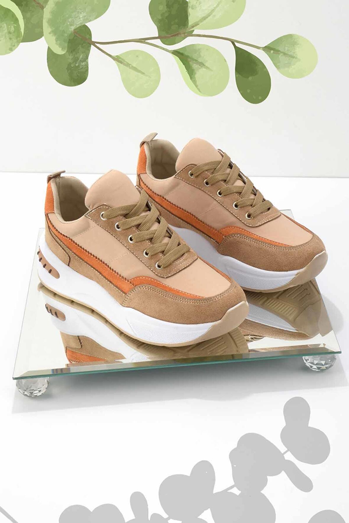 Bambi Camel Süet  Kadın Sneaker K01970250002