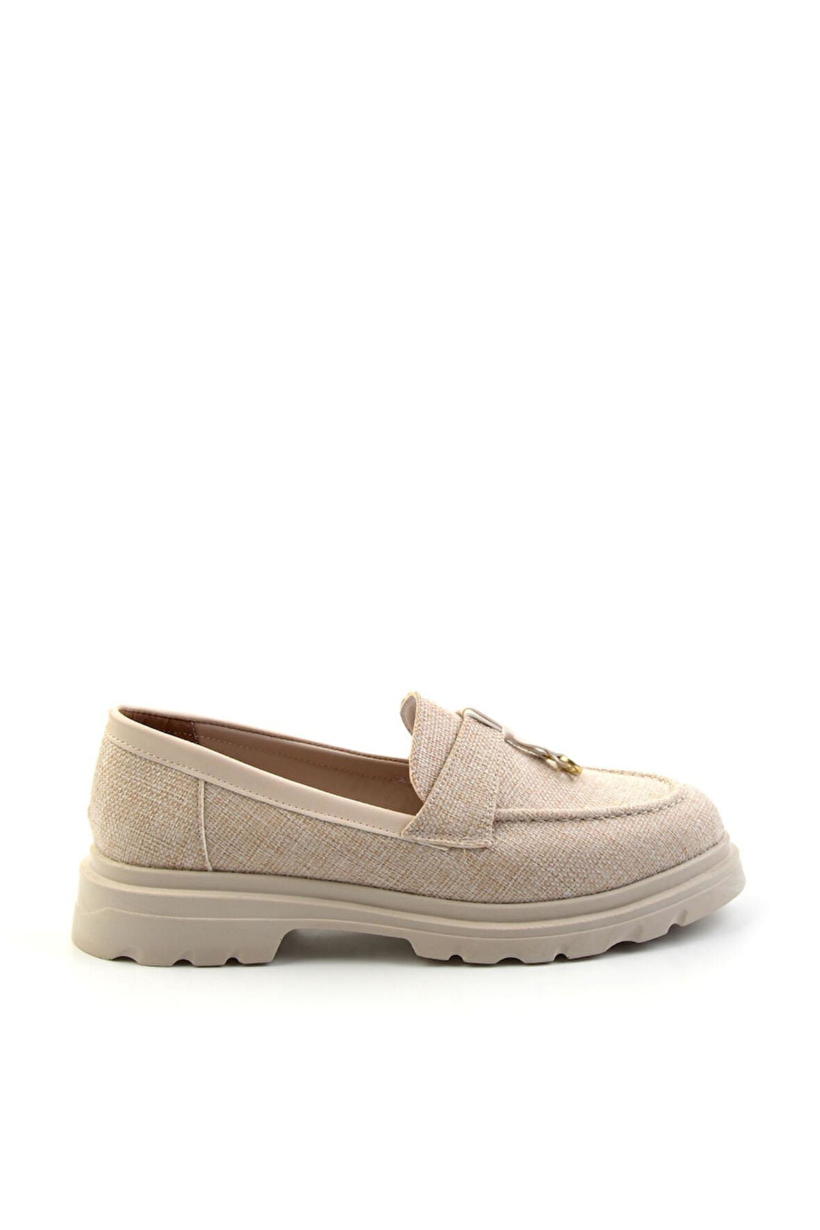 Bej Keten  Kadın Loafer Ayakkabı K01997010518