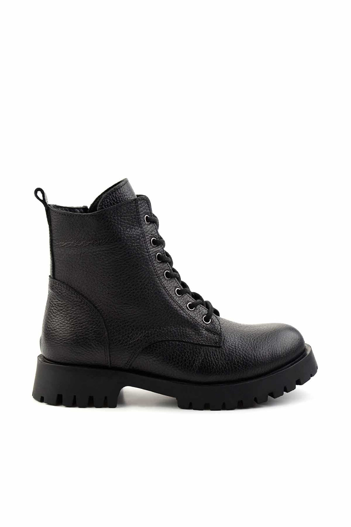 Siyah Hakiki Deri Kadın Bot & Bootie K02028700703