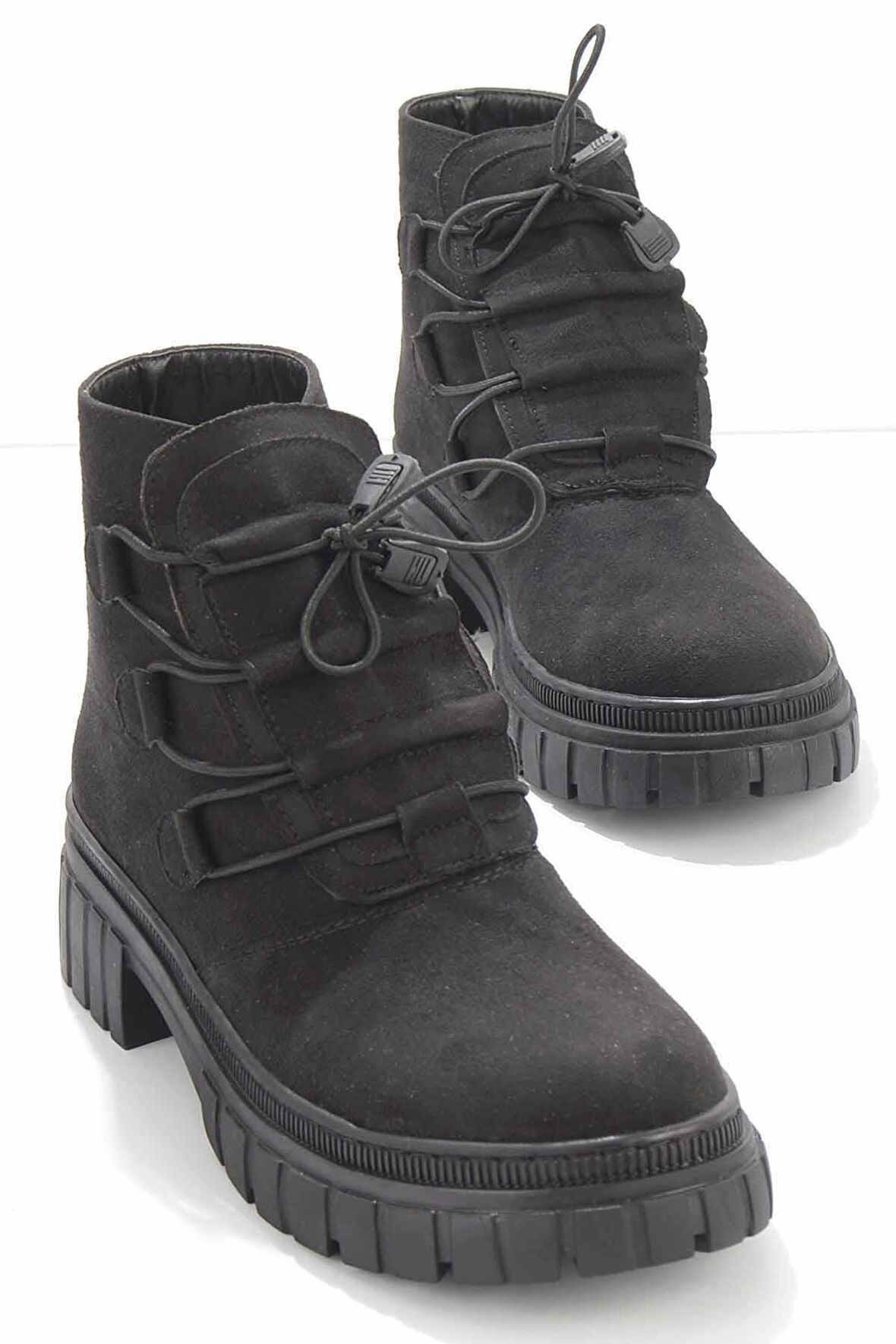 Bambi Siyah Süet  Kadın Bot & Bootie K02140071602