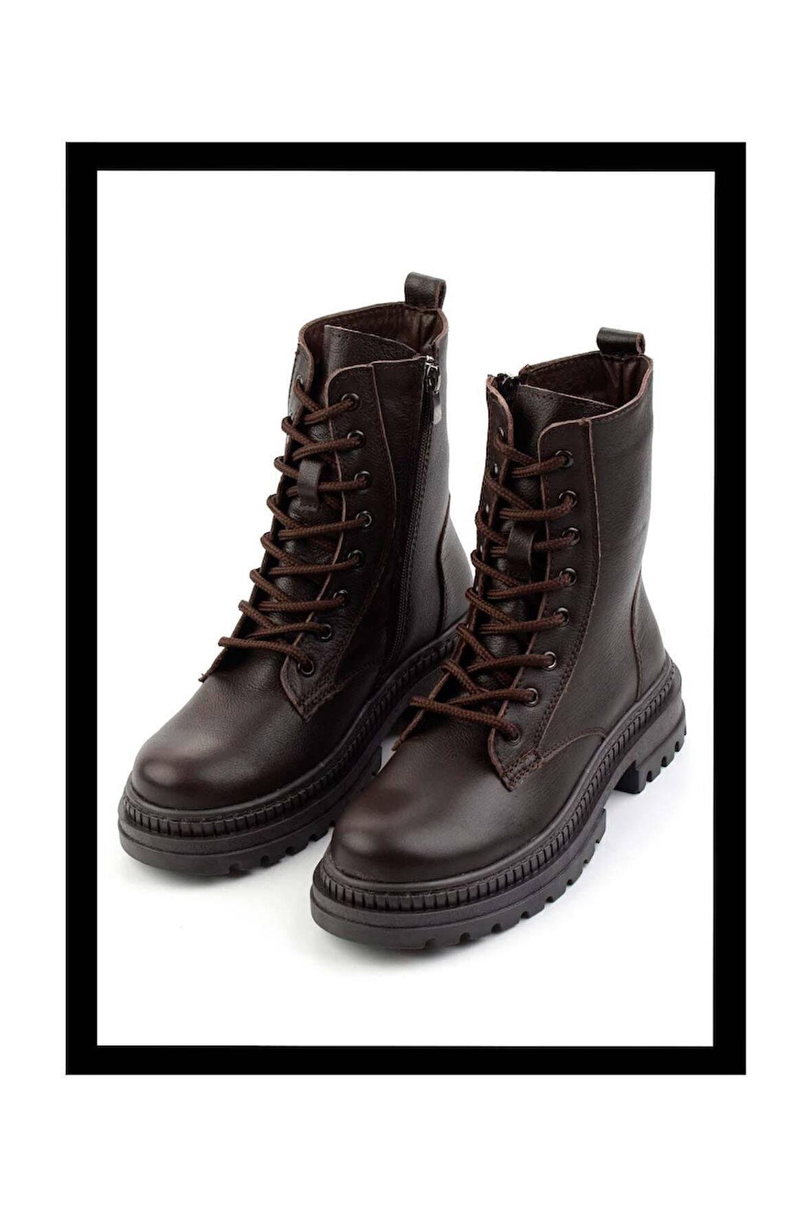 Kahve Hakiki Deri Kadın Bot & Bootie K02179752203