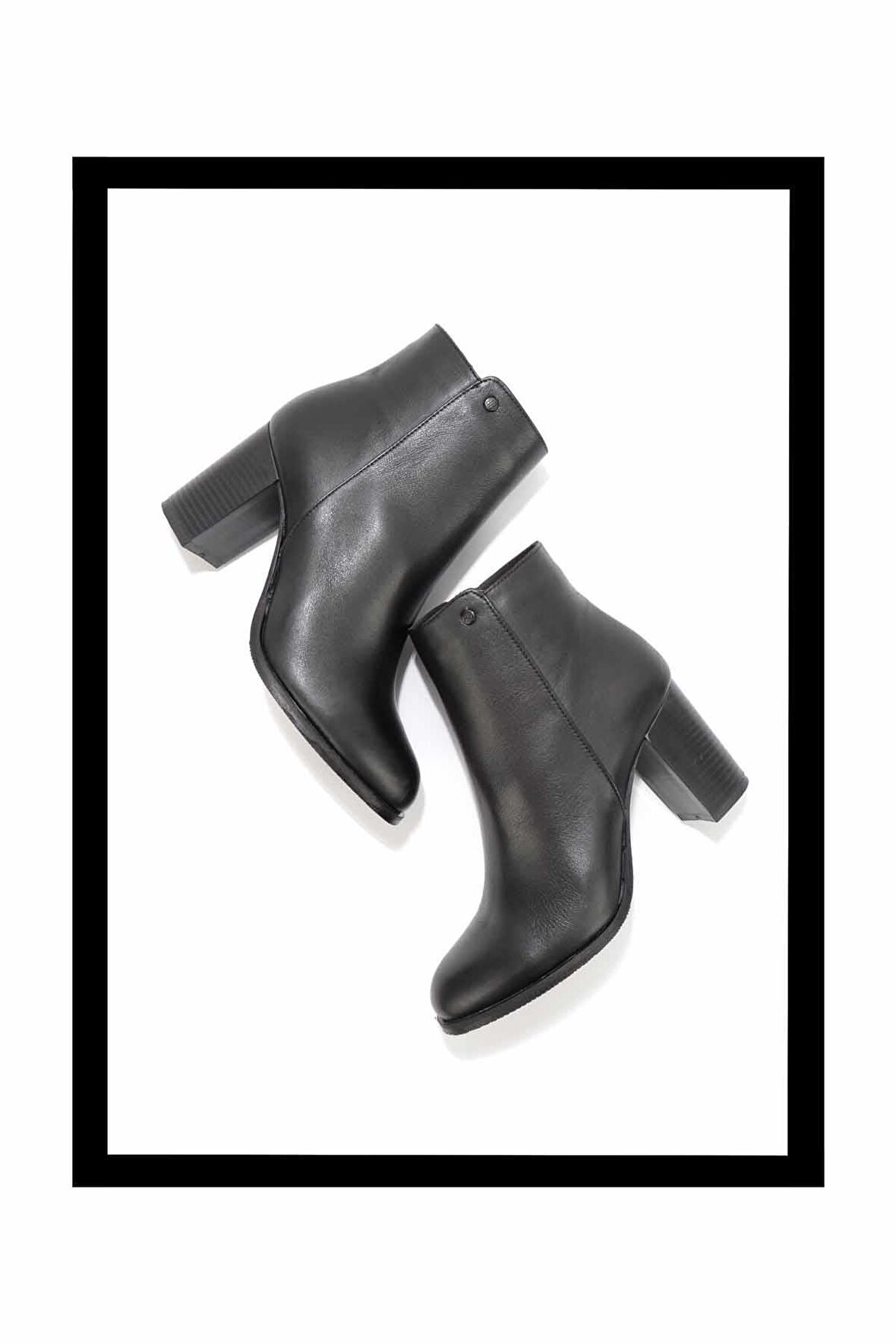 Siyah Hakiki Deri Kadın Bot & Bootie K02208021103