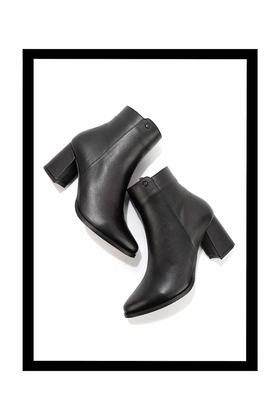 Siyah Hakiki Deri Kadın Bot & Bootie K02208021203