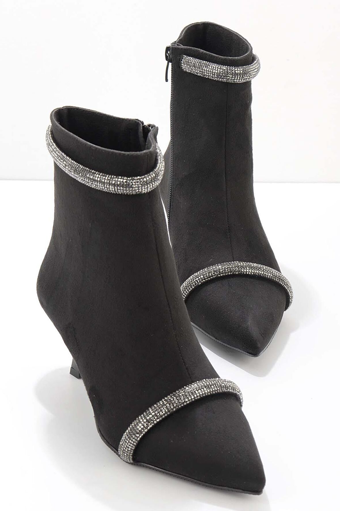 Bambi Siyah Süet  Kadın Bot & Bootie K02209421002