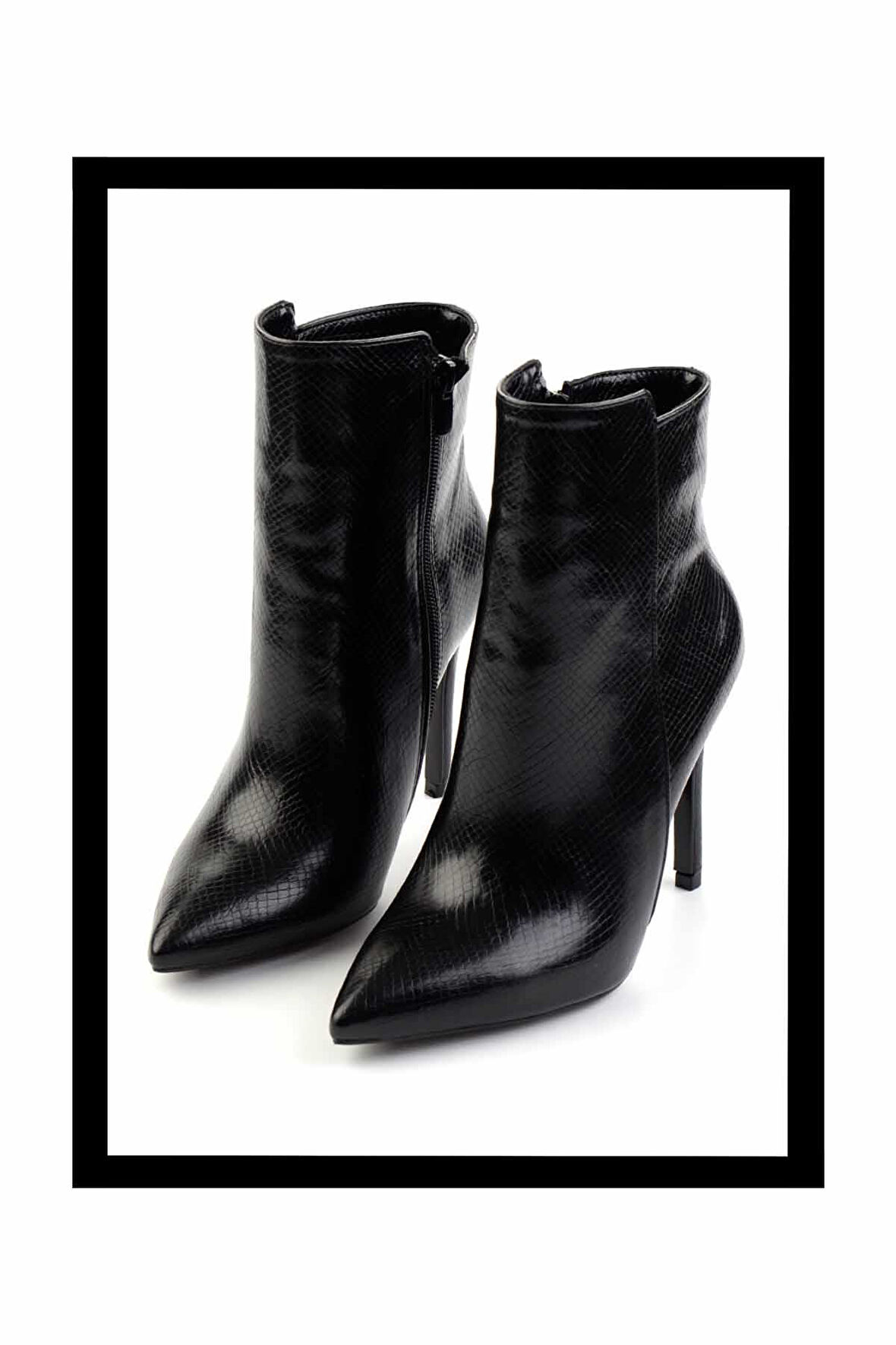 Siyah Yılan  Kadın Bot & Bootie K02209740507