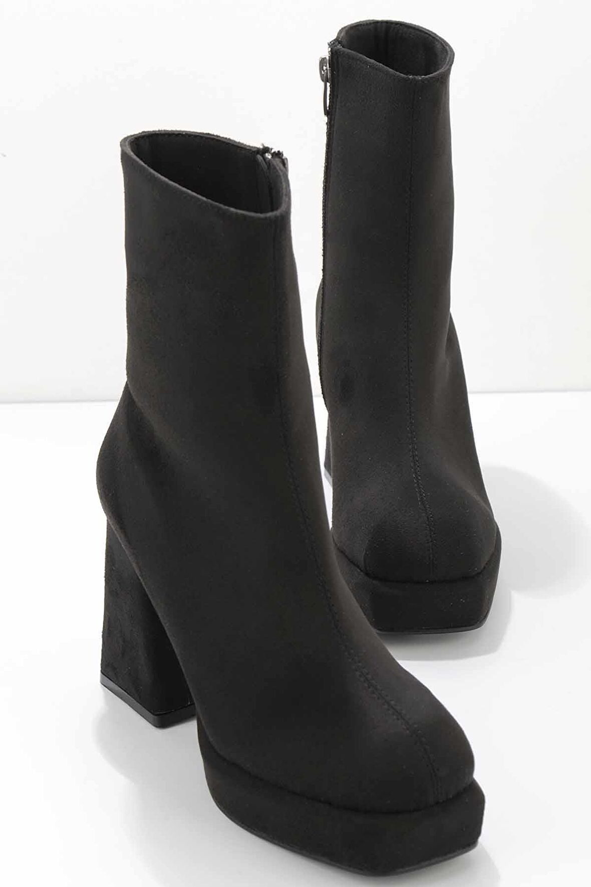 Bambi Siyah Süet  Kadın Bot & Bootie K02215290202