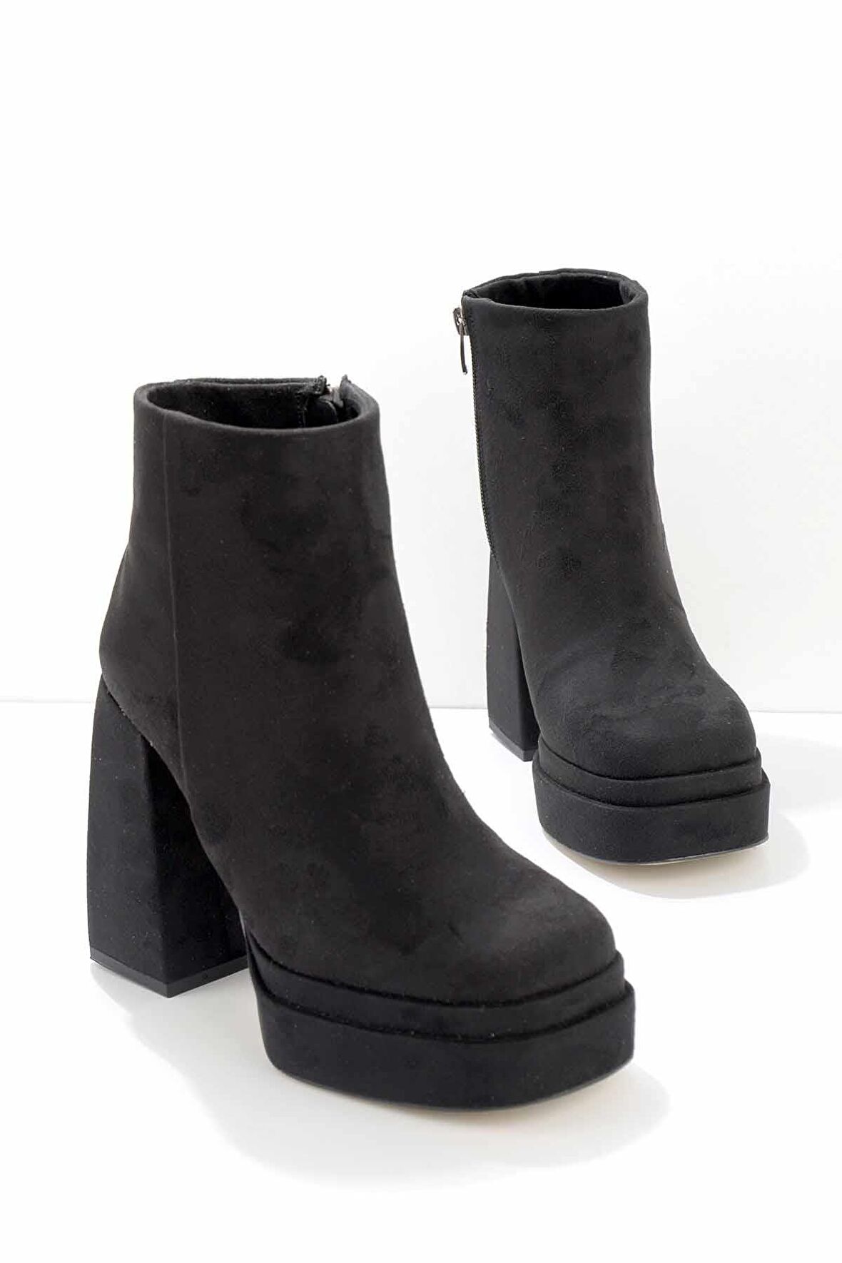 Bambi Siyah Süet  Kadın Bot & Bootie K02215300102