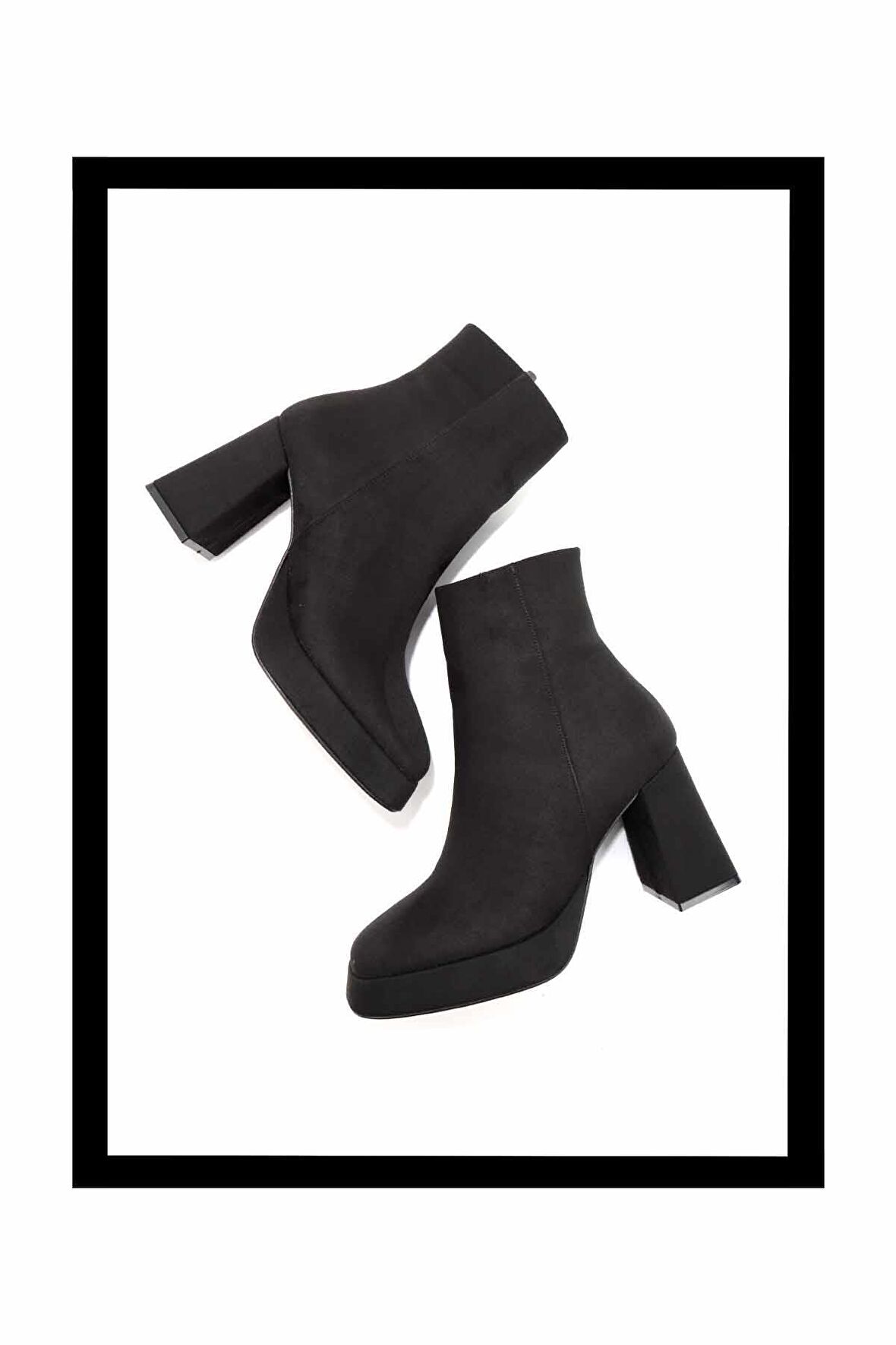 Siyah Süet  Kadın Bot & Bootie K02215300502