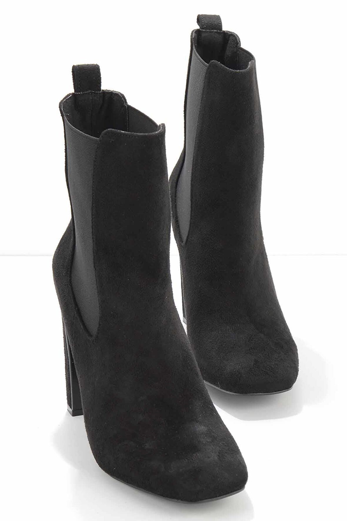 Bambi Siyah Süet  Kadın Bot & Bootie K02221500202