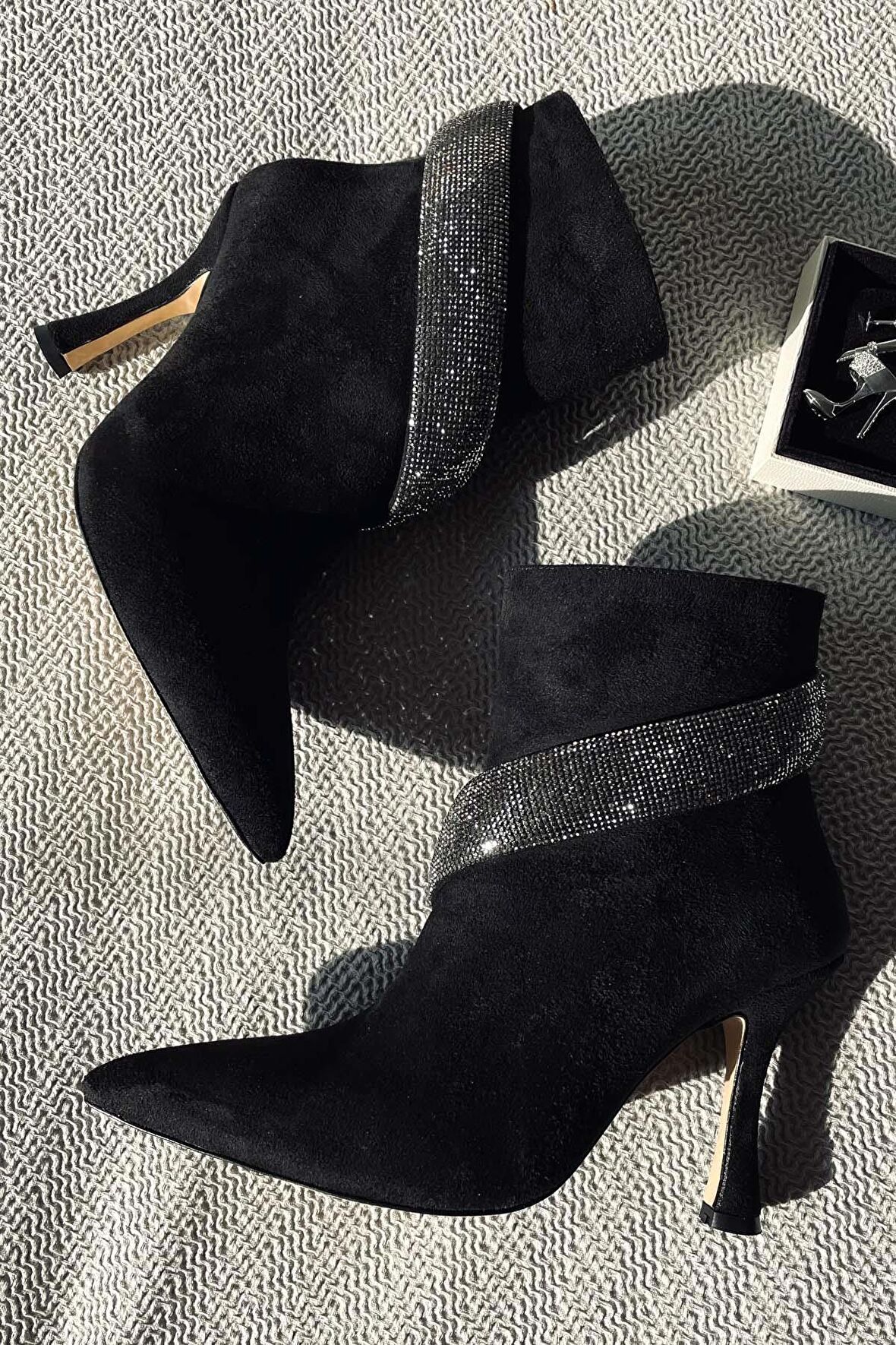 Bambi Siyah Süet  Kadın Bot & Bootie K02229008502