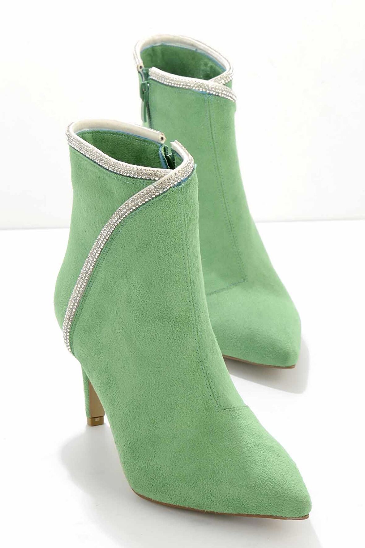 Bambi Yesil Süet  Kadın Bot & Bootie K02226111202
