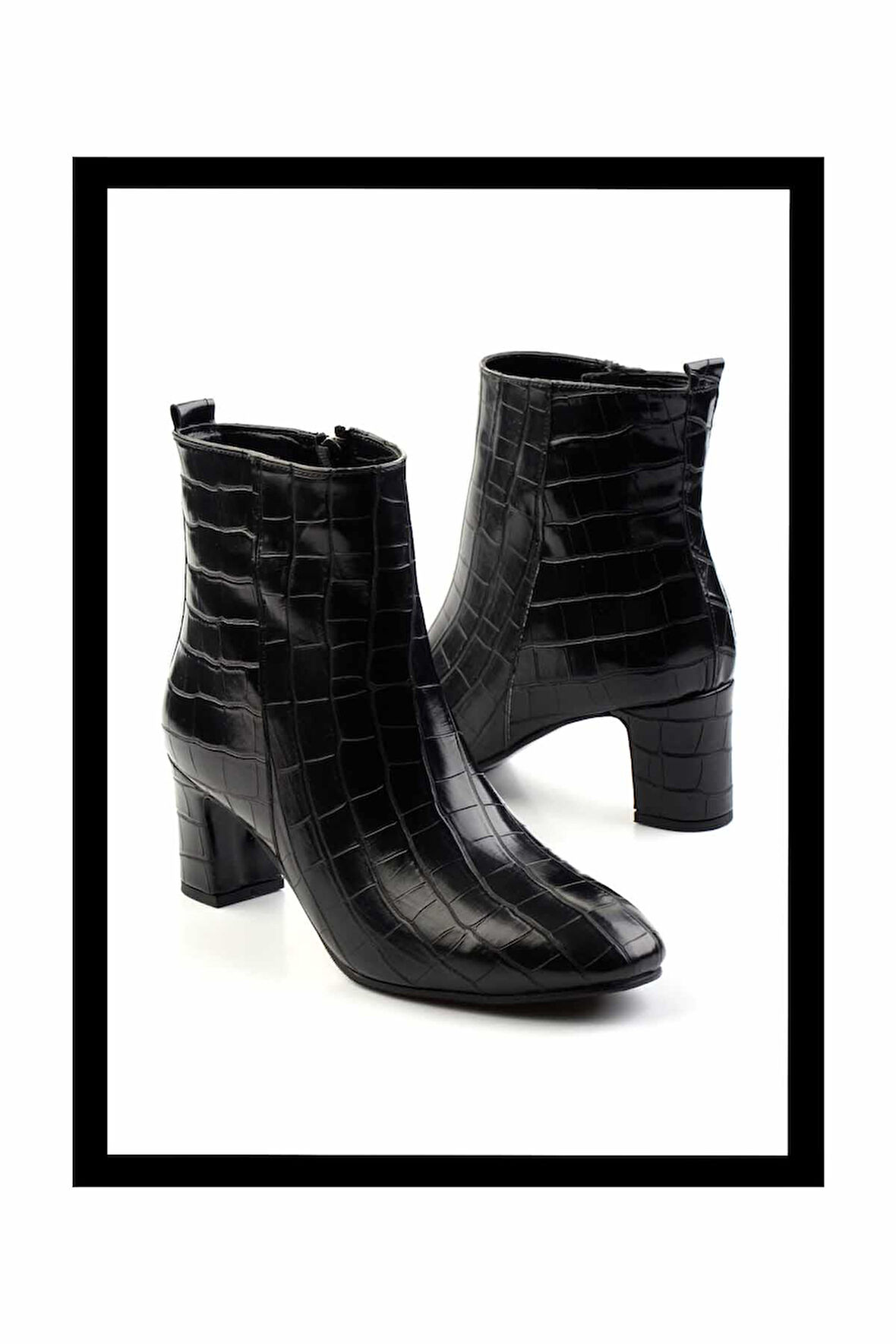 Siyah Kroko  Kadın Bot & Bootie K02246551511