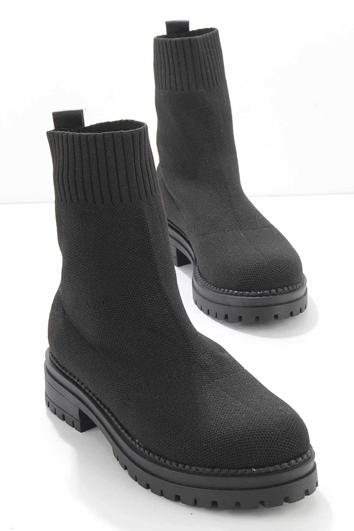 Bambi Siyah Triko  Kadın Bot & Bootie K02246150382