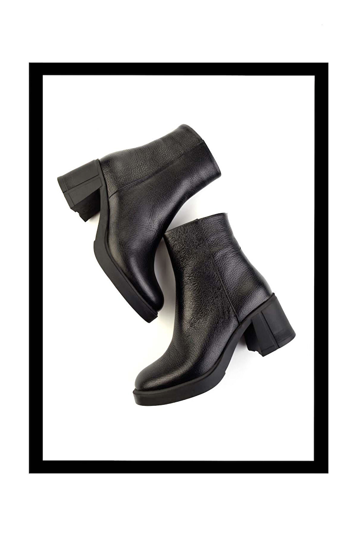 Siyah Hakiki Deri Kadın Bot & Bootie K02274068003