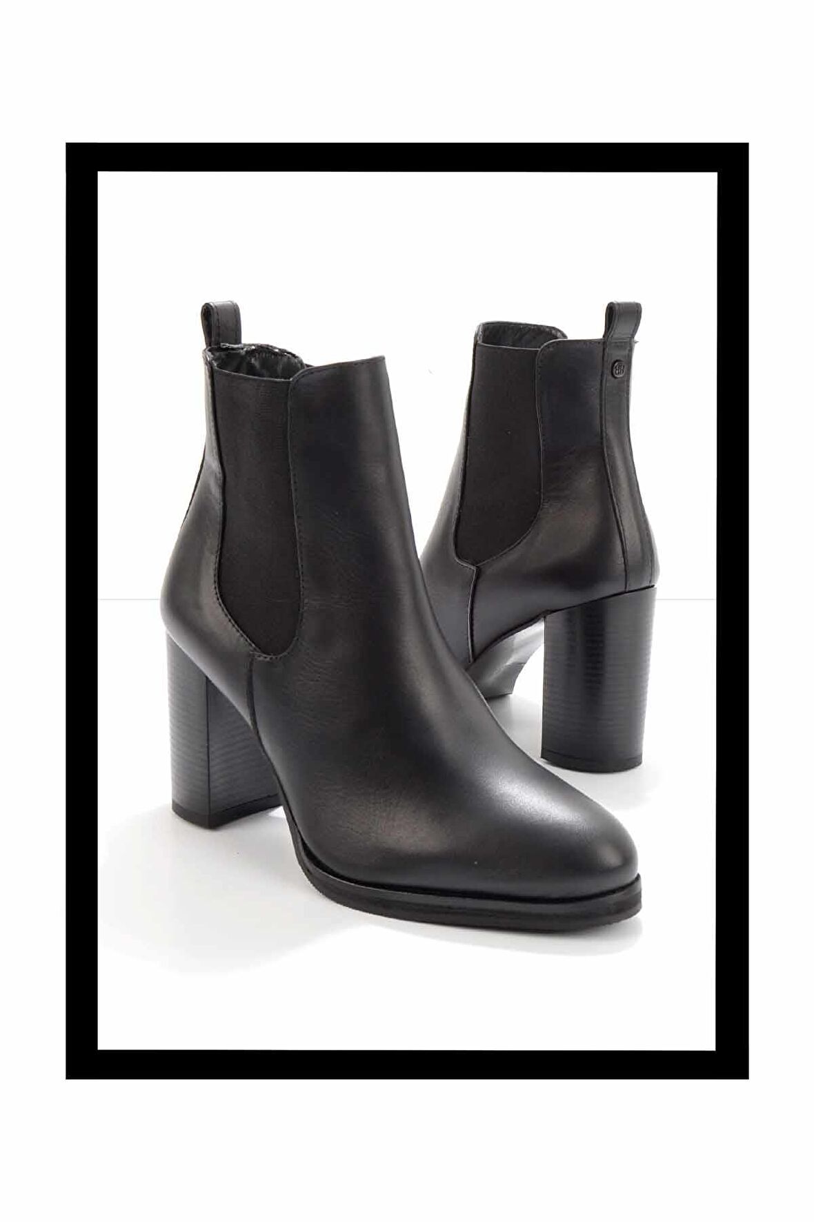 Siyah Hakiki Deri Kadın Bot & Bootie K02351310103