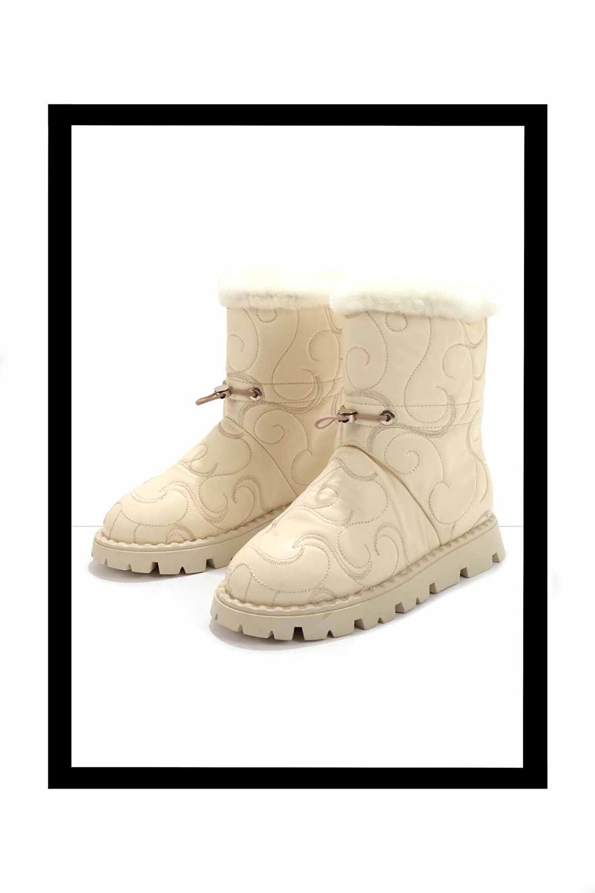 Bej Hakiki Deri Kadın Bot & Bootie K02410060203