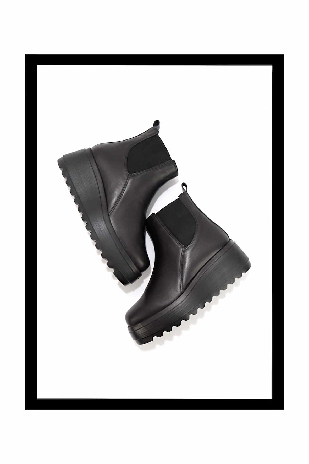 Siyah Hakiki Deri Kadın Bot & Bootie K02415015003