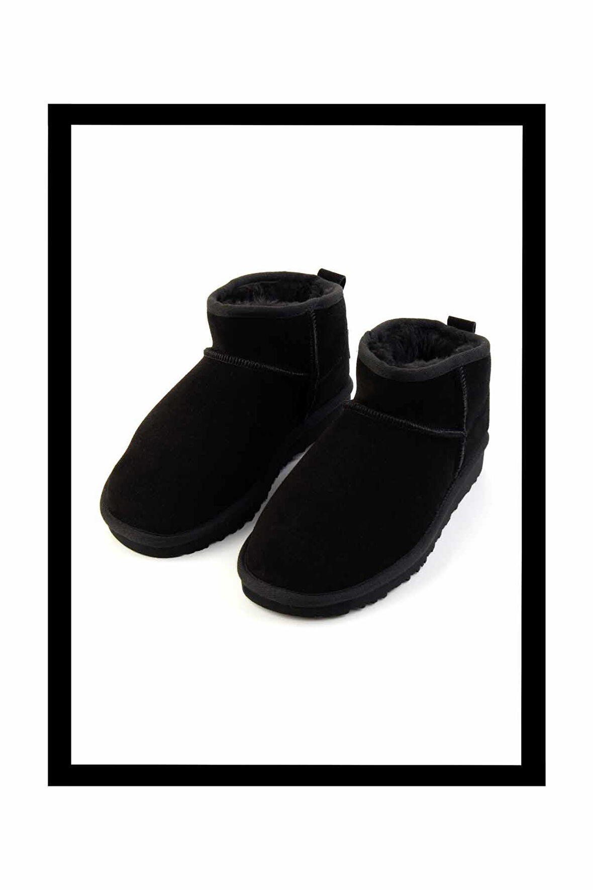 Siyah Süet Hakiki Deri Kadın Bot & Bootie K02422008002