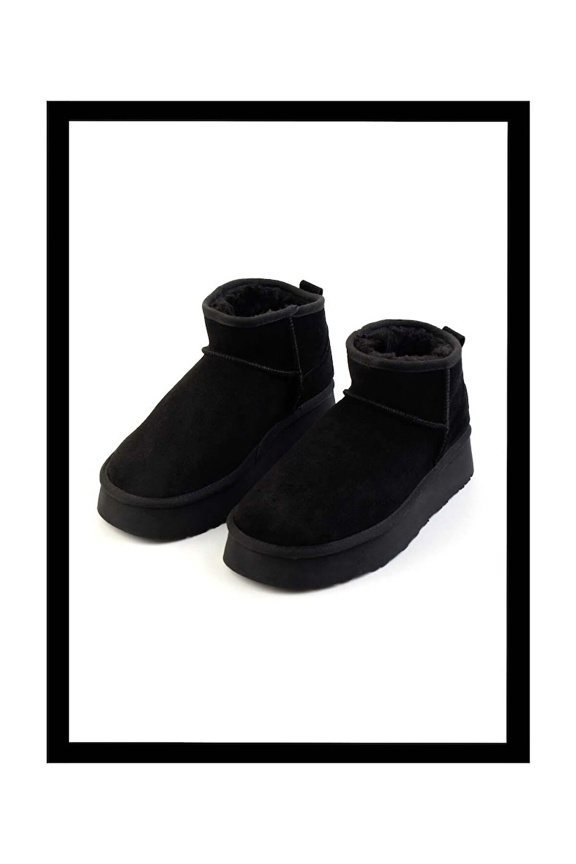 Siyah Süet Hakiki Deri Kadın Bot & Bootie K02422009002