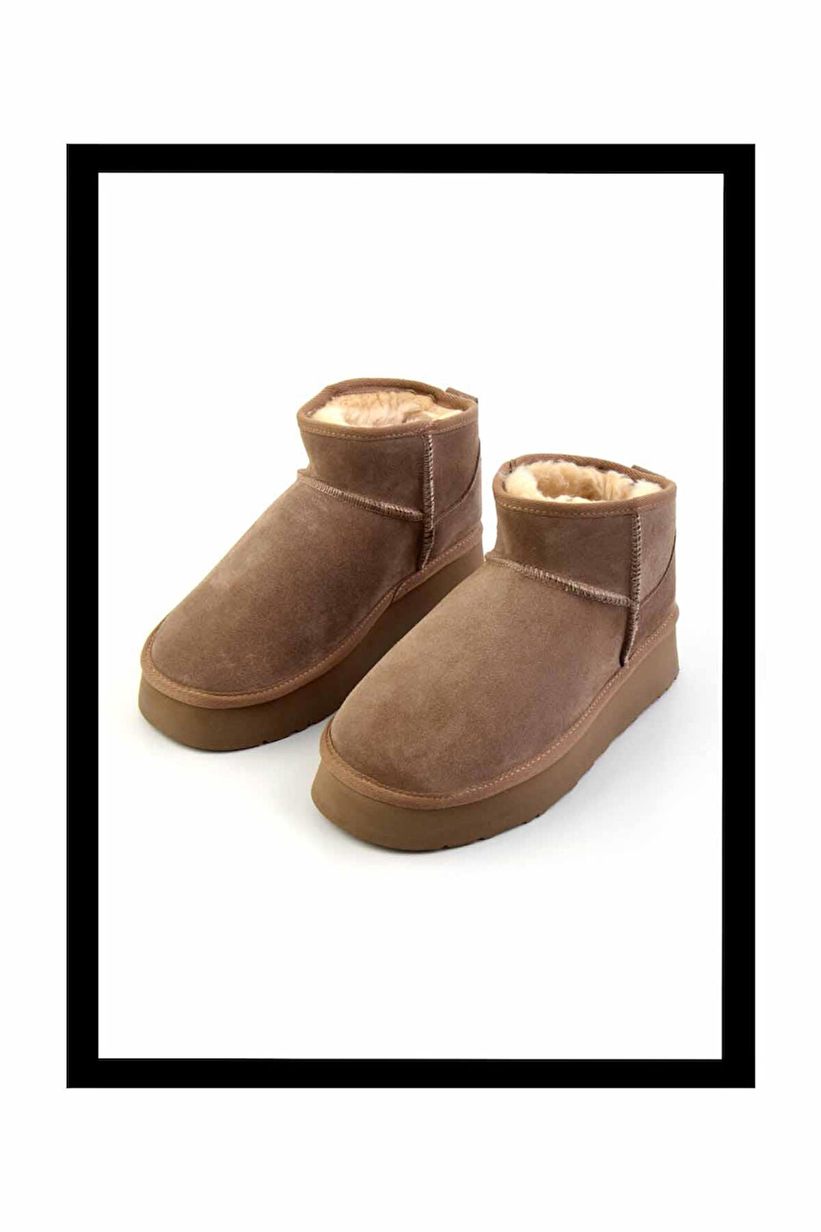 Bej Süet Hakiki Deri Kadın Bot & Bootie K02422009002