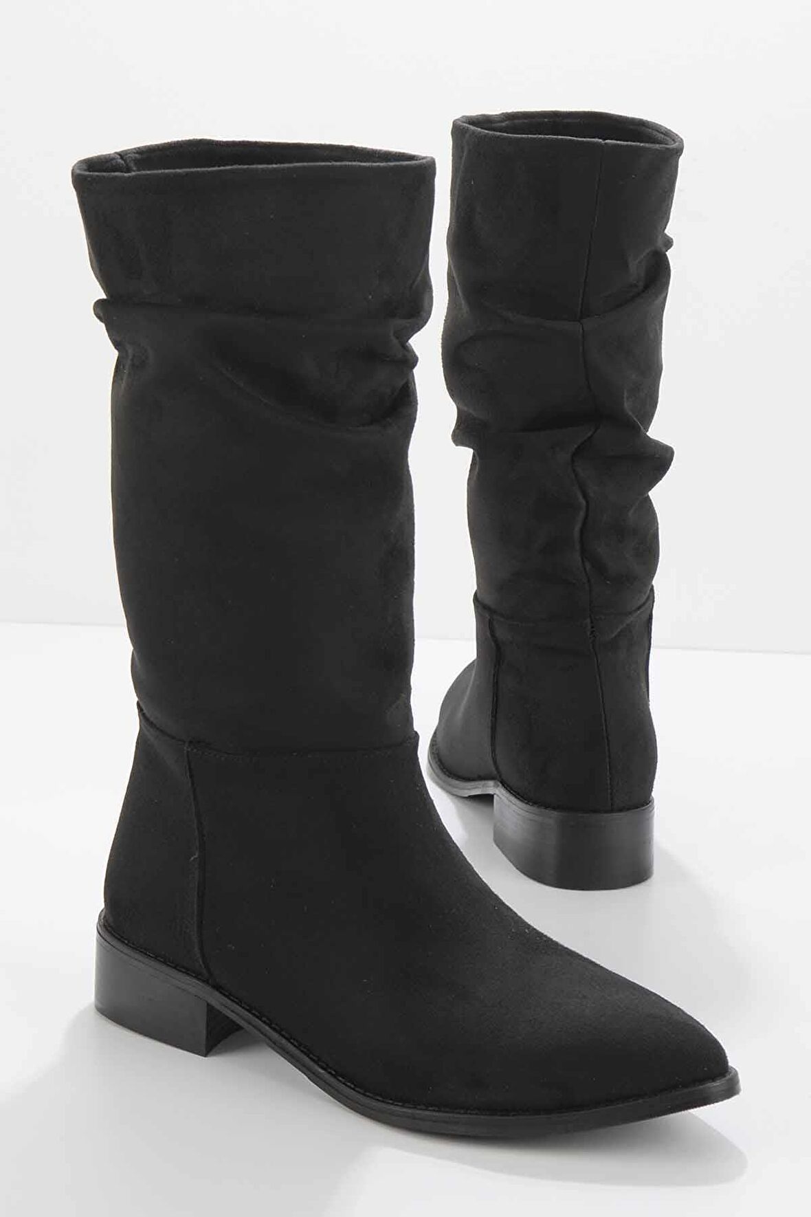 Bambi Siyah Süet  Kadın Bot & Bootie K02527282802