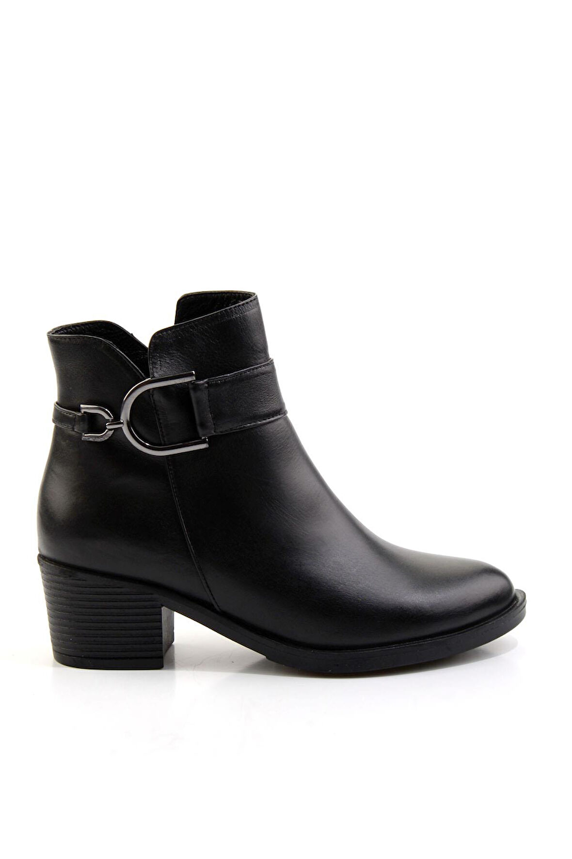 Siyah Hakiki Deri Kadın Bot & Bootie K02531207303