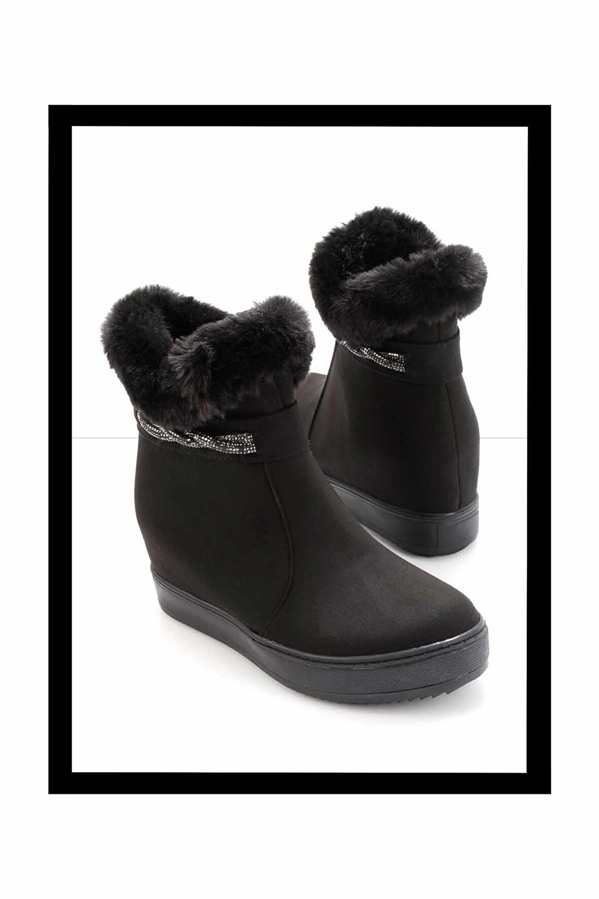 Siyah Süet  Kadın Bot & Bootie K02566043502