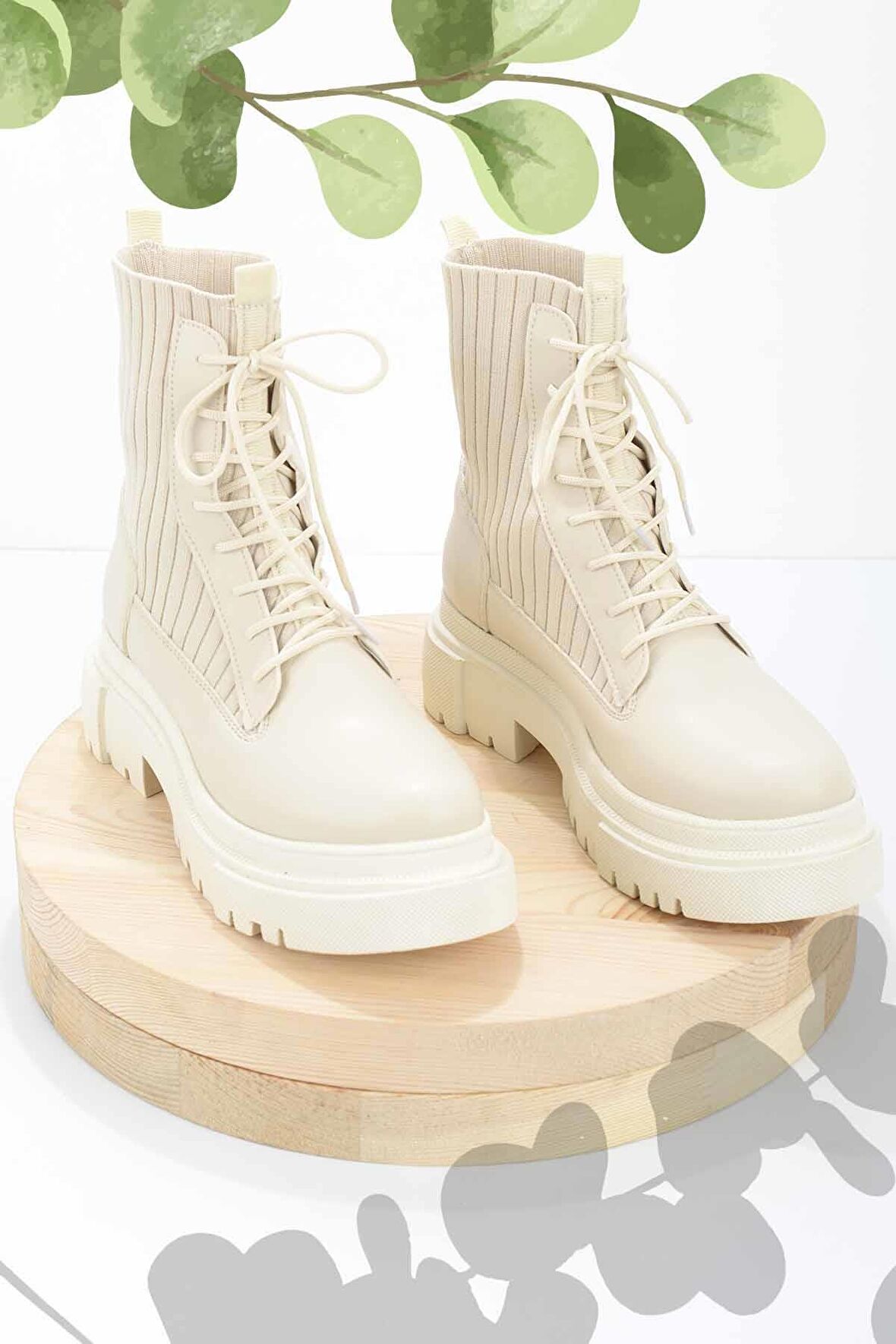 Bambi Krem  Kadın Bot & Bootie K02578000509