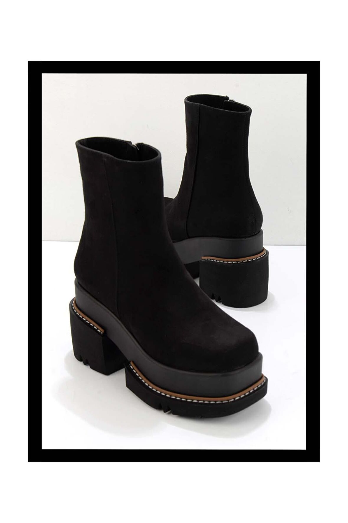 Siyah Süet  Kadın Bot & Bootie K02575211902