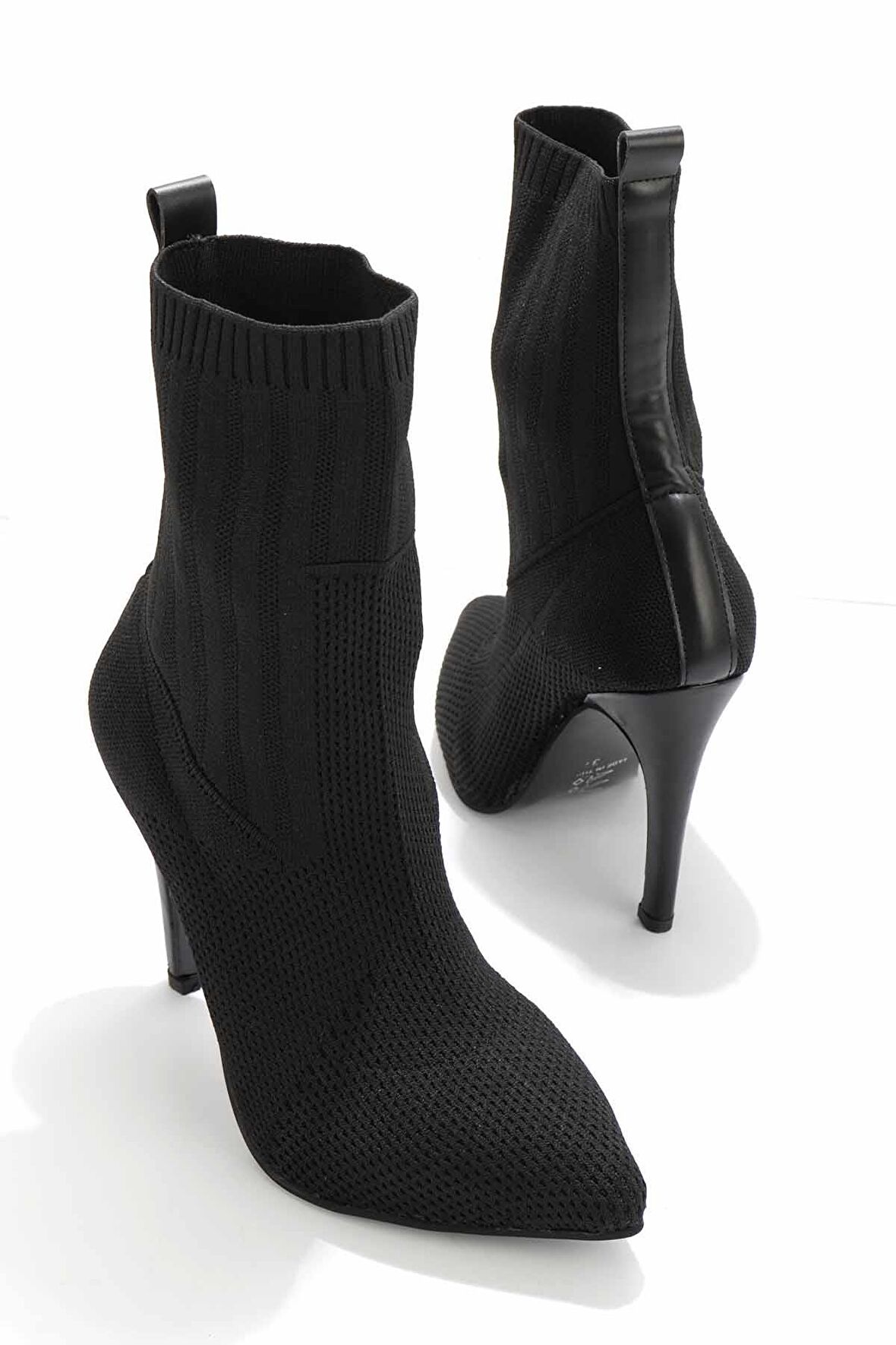Bambi Siyah Triko  Kadın Bot & Bootie K02575333382