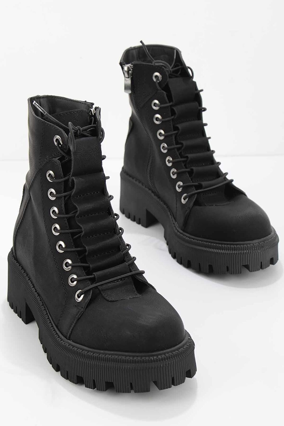 Bambi Siyah Nubuk  Kadın Bot & Bootie K02586201301