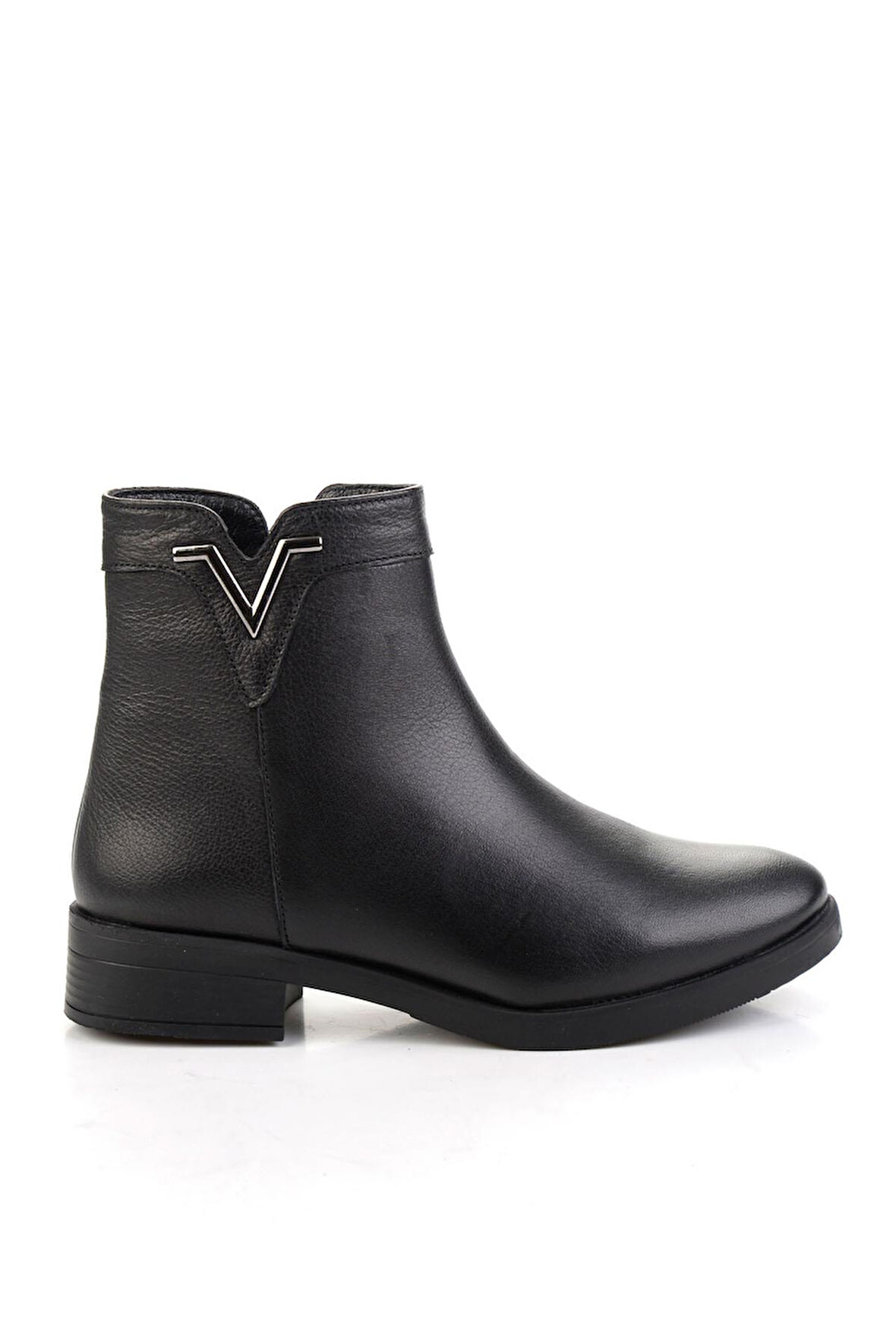 Siyah Hakiki Deri Kadın Bot & Bootie K02645012203