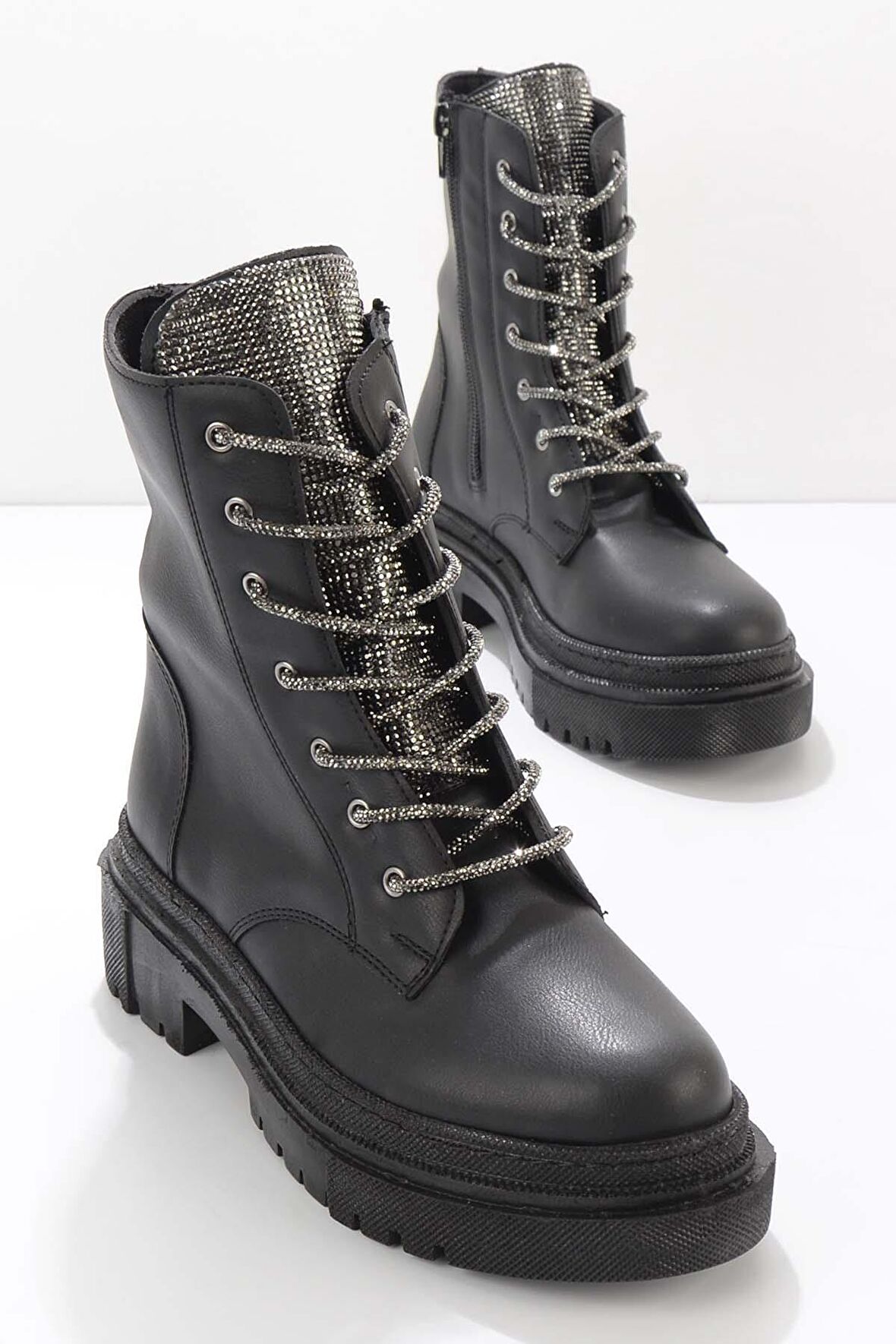 Siyah Platin  Kadın Bot & Bootie K02641530609