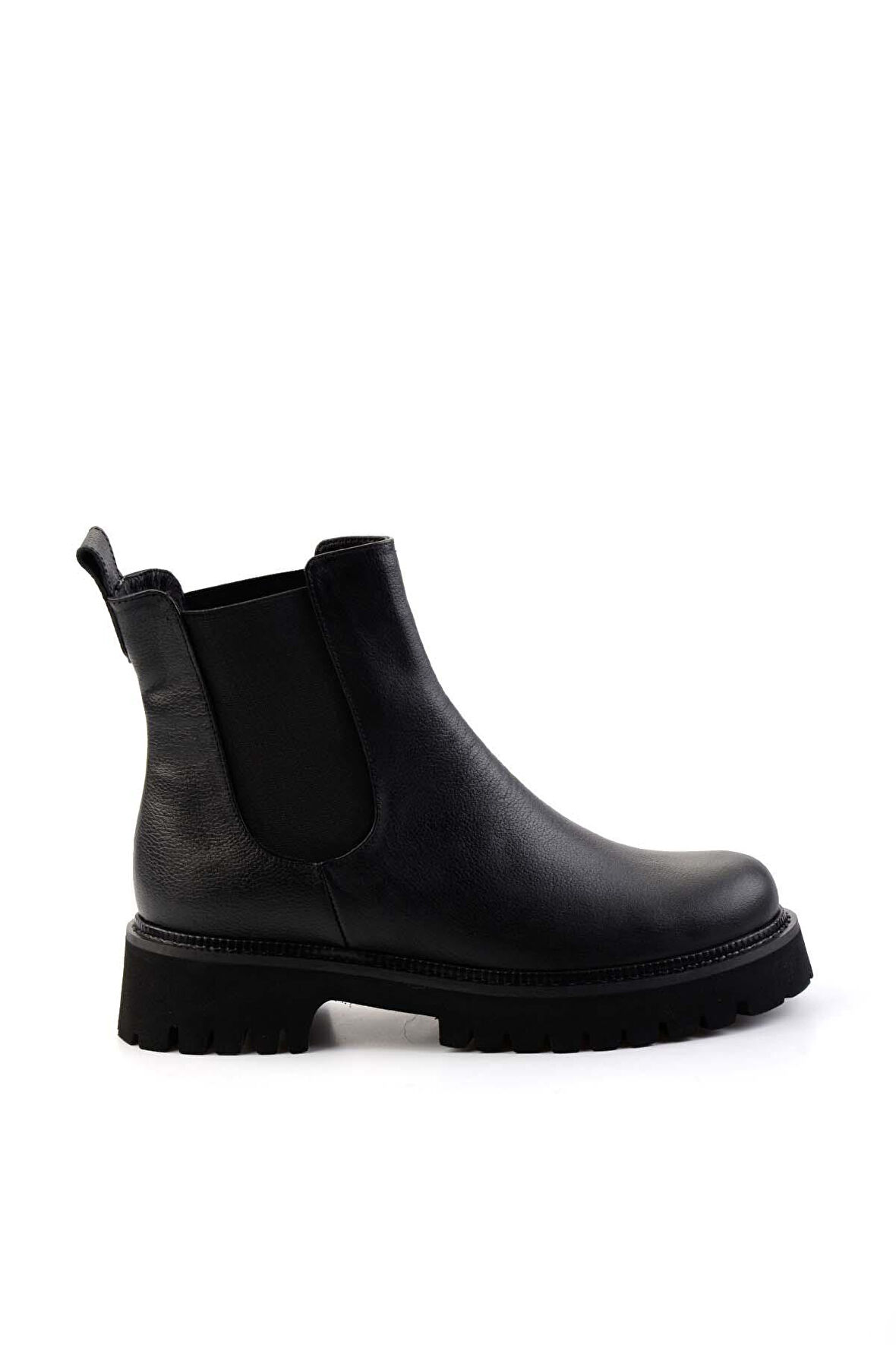 Siyah Hakiki Deri Kadın Bot & Bootie K02666416003