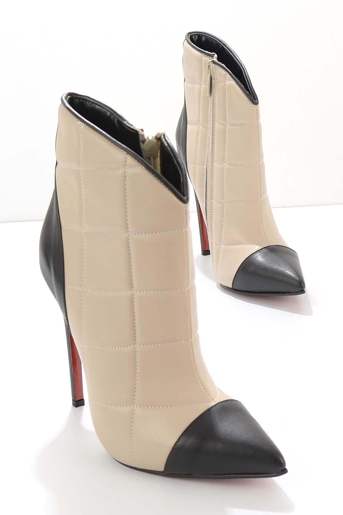 Bambi Bej Siyah  Kadın Bot & Bootie K02666300309