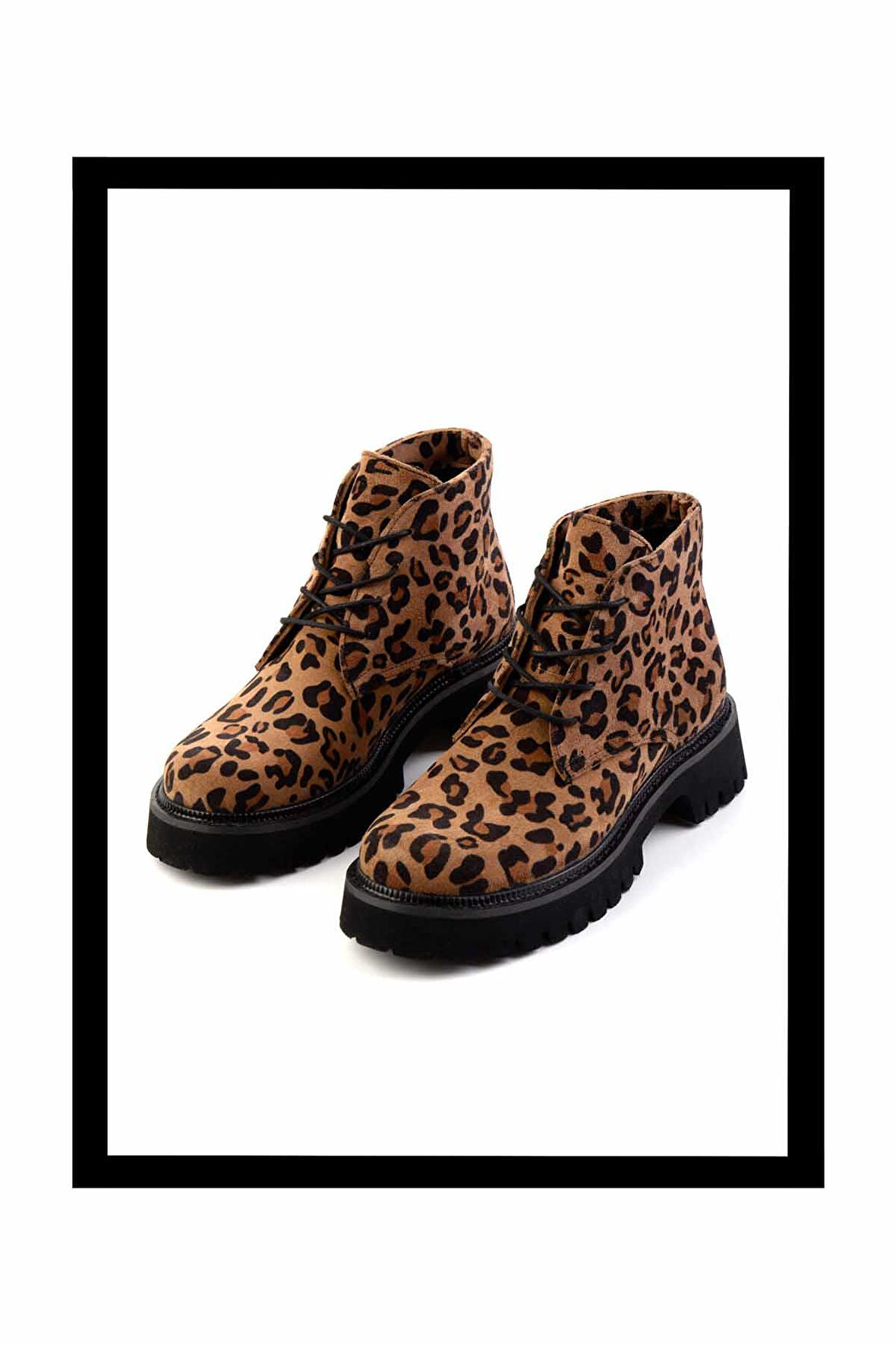 Leopar Süet Hakiki Deri Kadın Bot & Bootie K02666430002