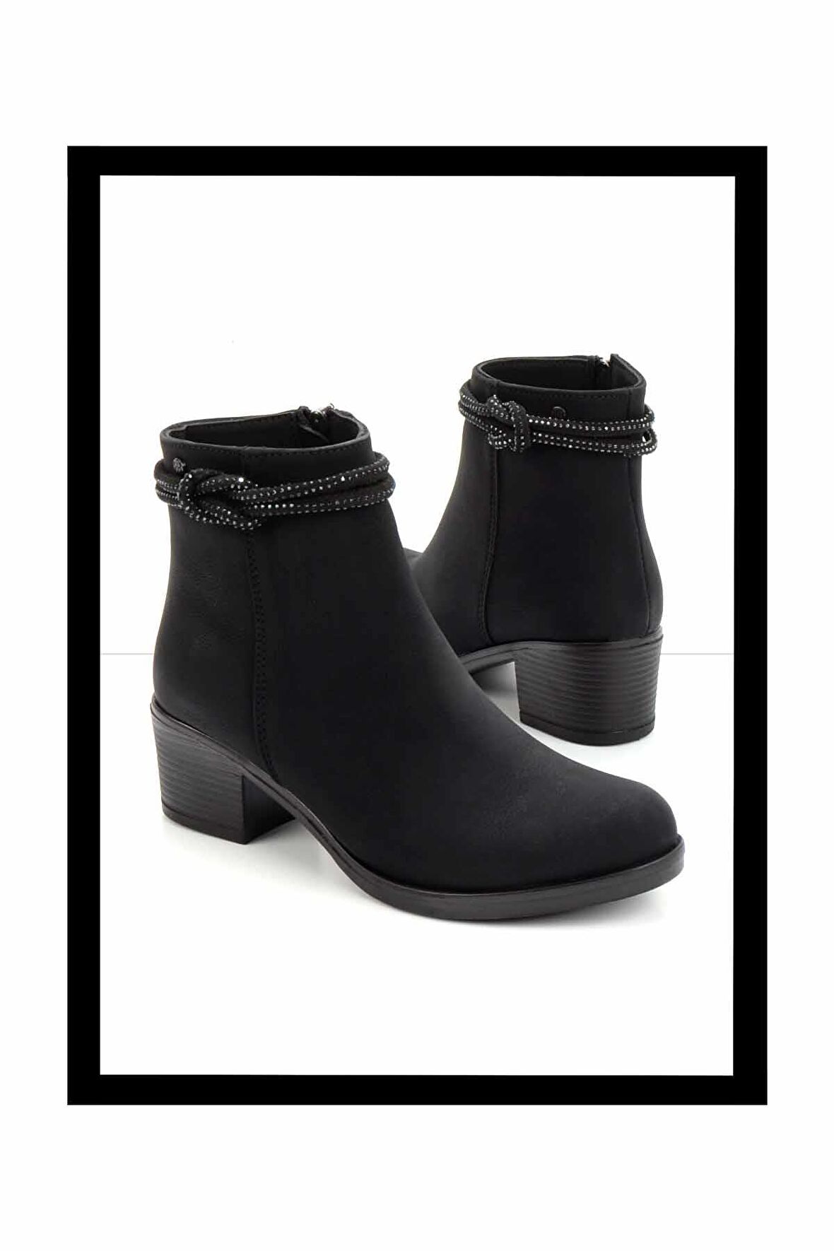 Siyah Nubuk  Kadın Bot & Bootie K02671903601
