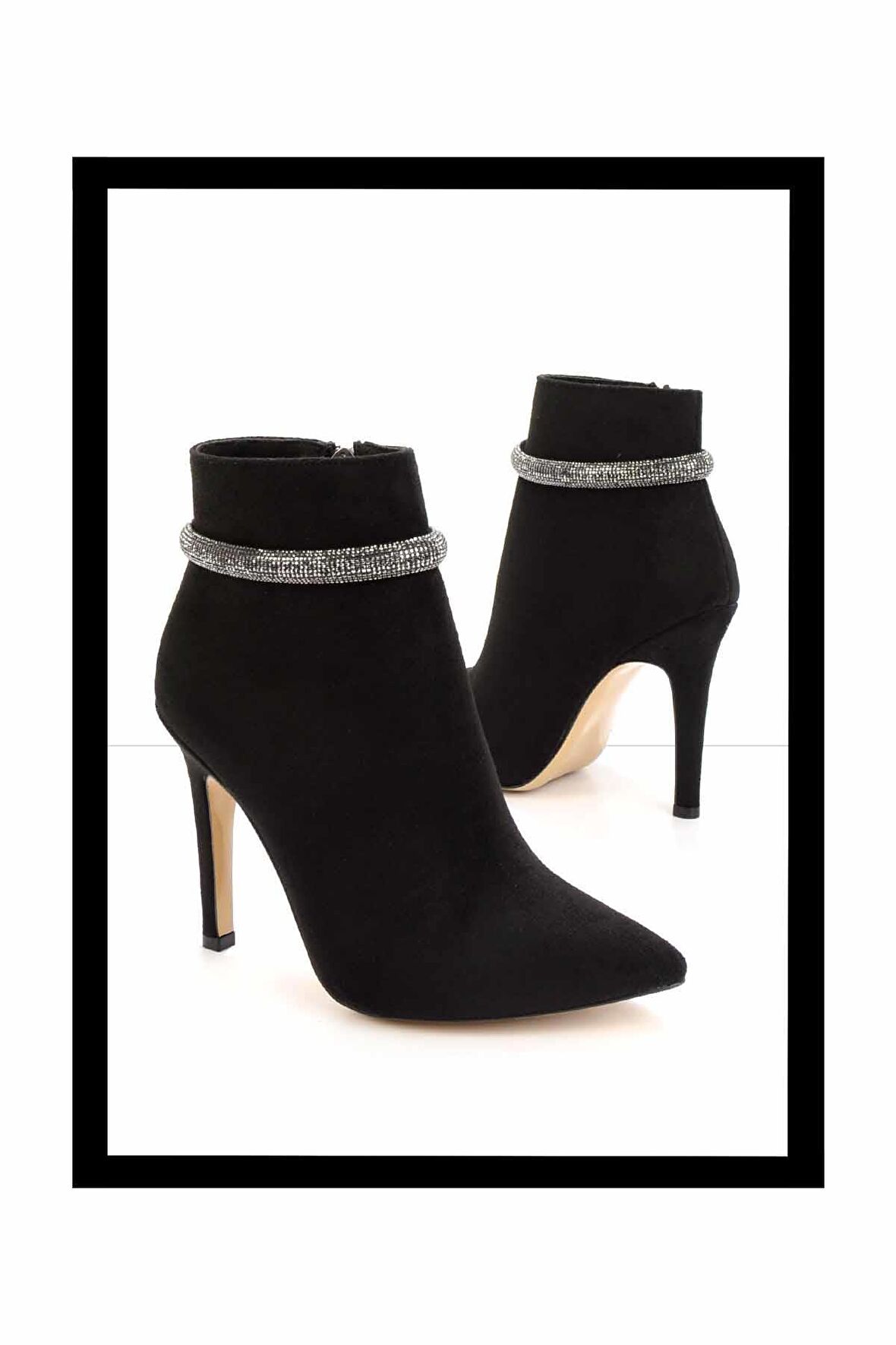 Siyah Platin Süet  Kadın Bot & Bootie K02674030402