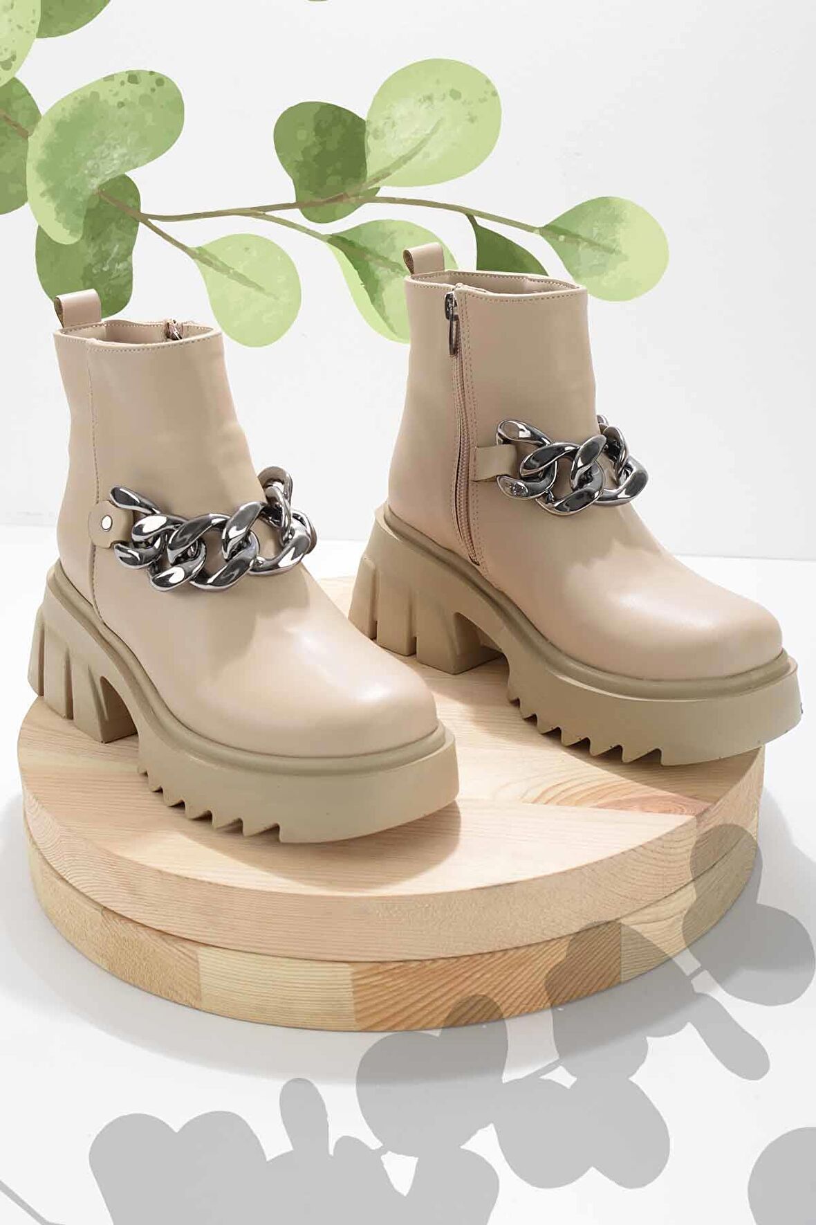 Bambi Nude  Kadın Bot & Bootie K02687010809