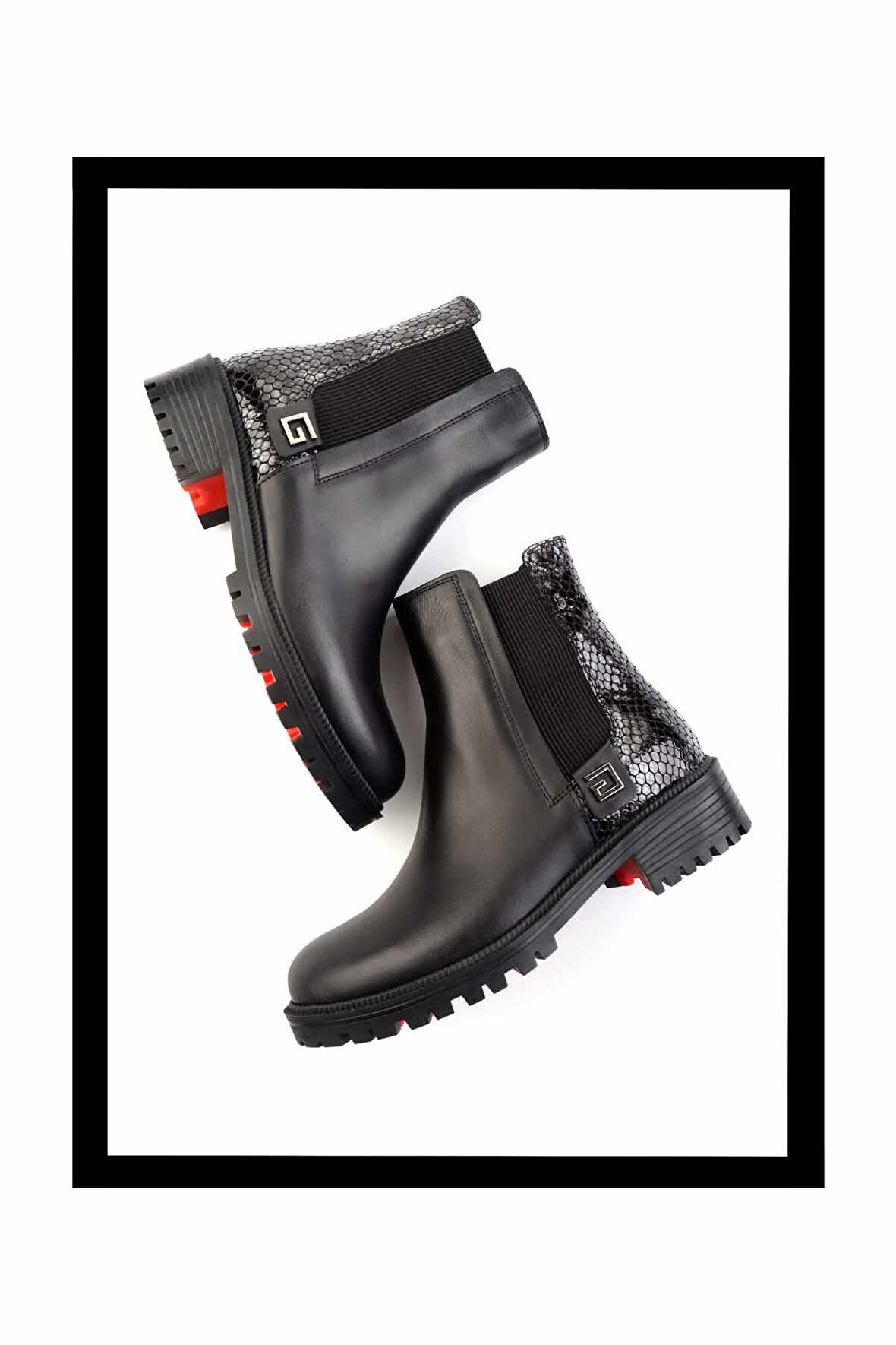 Siyah Hakiki Deri Kadın Bot & Bootie K02719008103