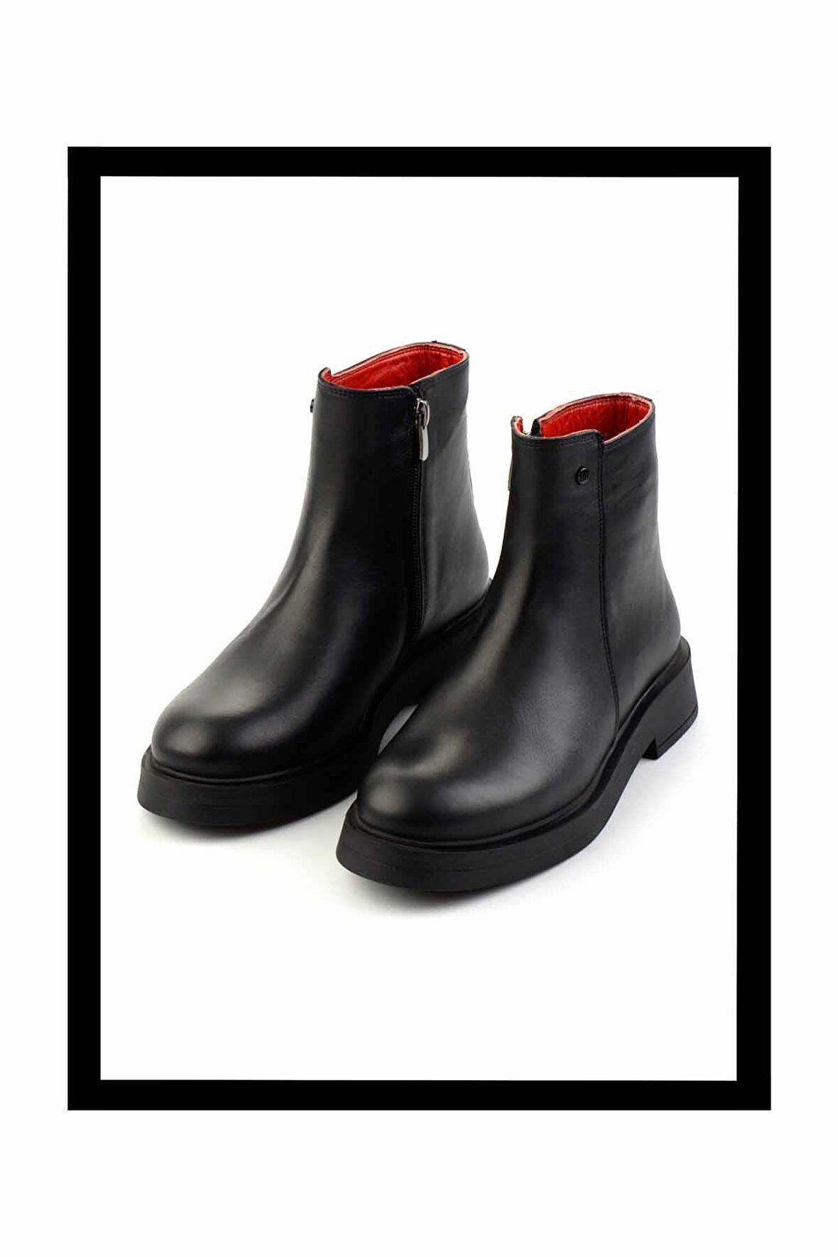 Siyah Hakiki Deri Kadın Bot & Bootie K02717251003